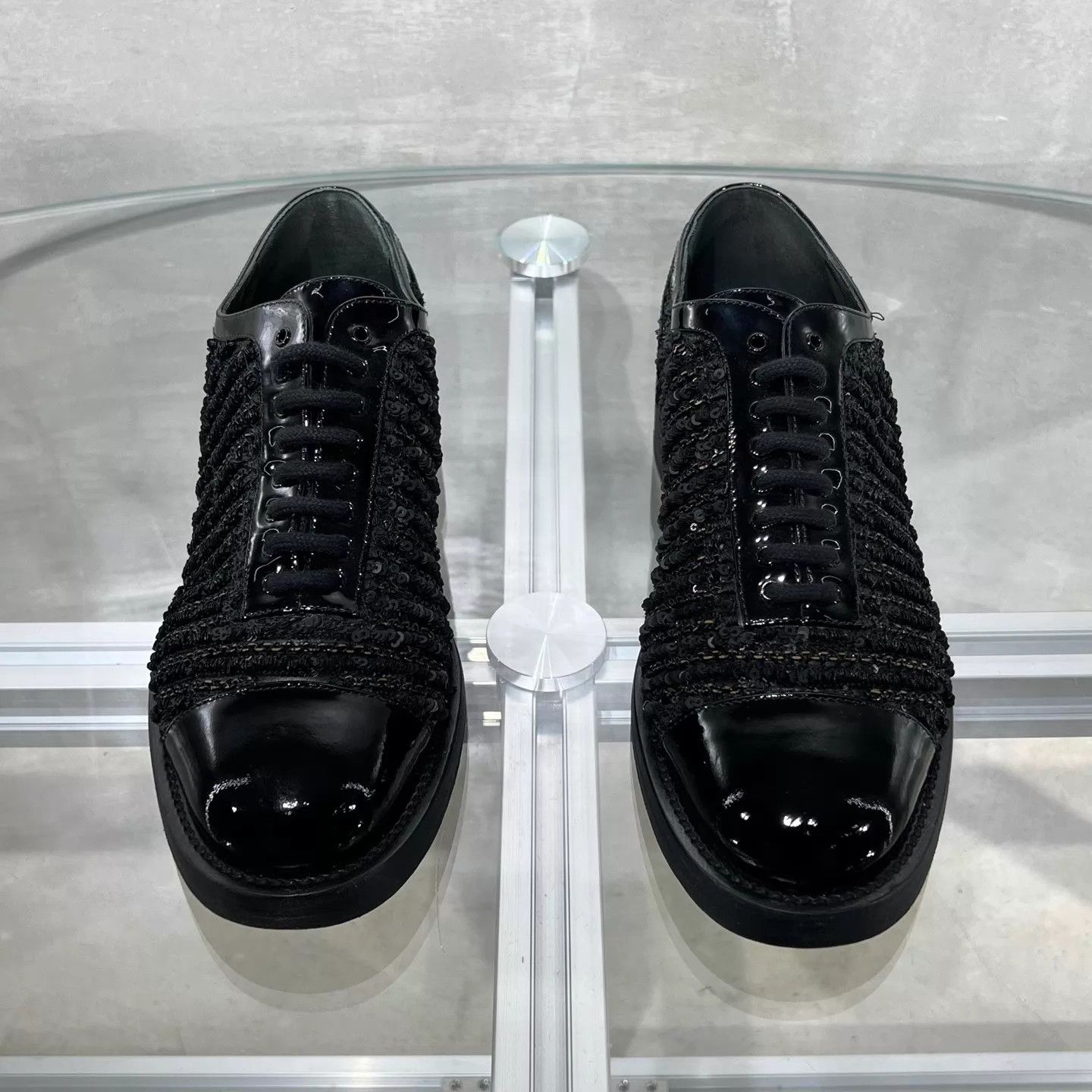 Chanel Chanel Black Patent Leather Sequin Derby EUR36 Size US 5.5 / IT 35.5 - 1 Thumbnail