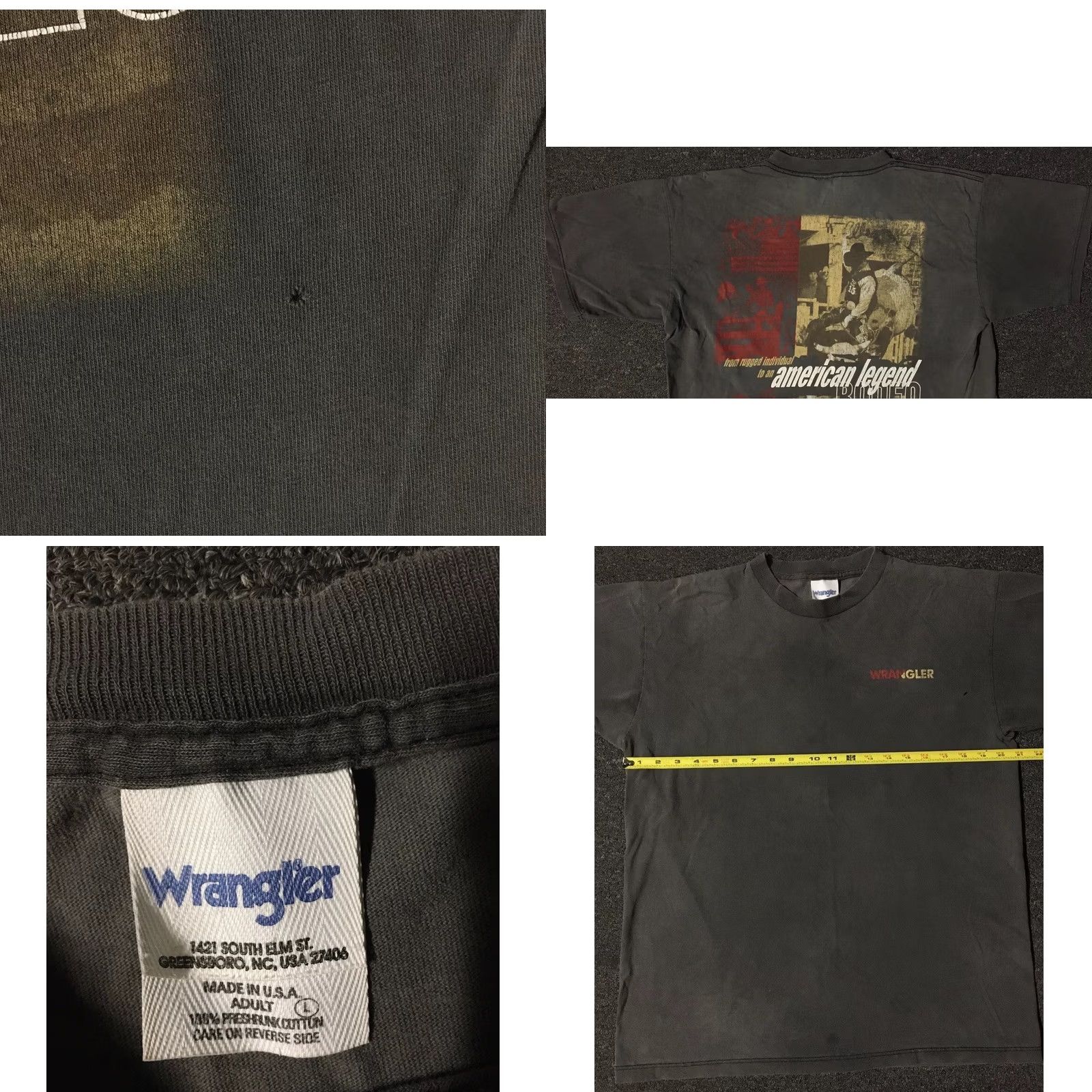 Wrangler VINTAGE Wrangler American Legend Shirt M Gray 90s Distressed Cowboy Punk Rock Rodeo USA Mens Size US M / EU 48-50 / 2 - 10 Thumbnail