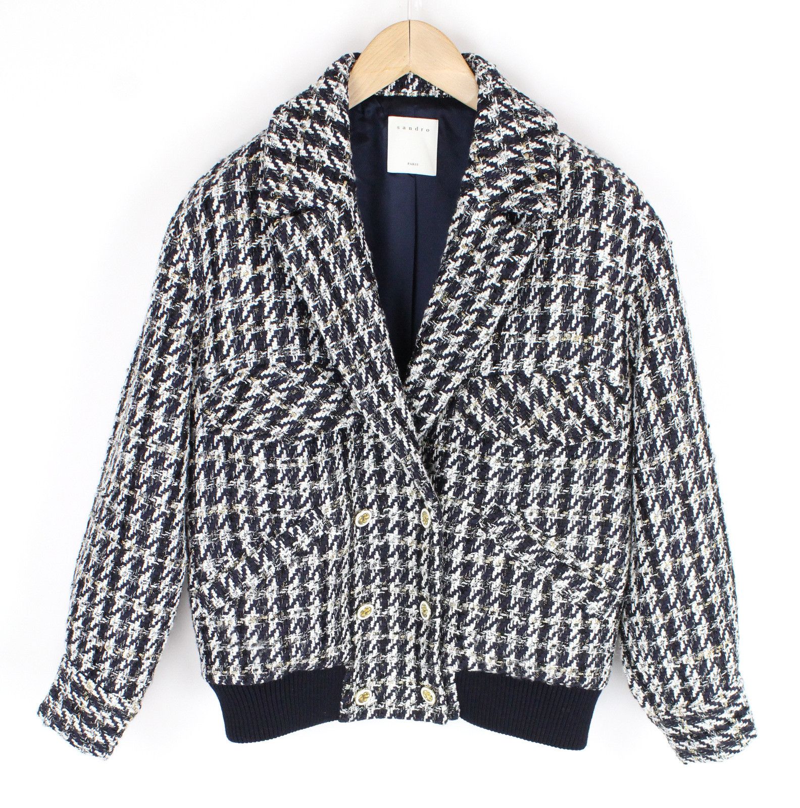 Sandro SANDRO Jacket Womens (EU) 38 Short Double Breasted Lined Size M / US 6-8 / IT 42-44 - 4 Thumbnail