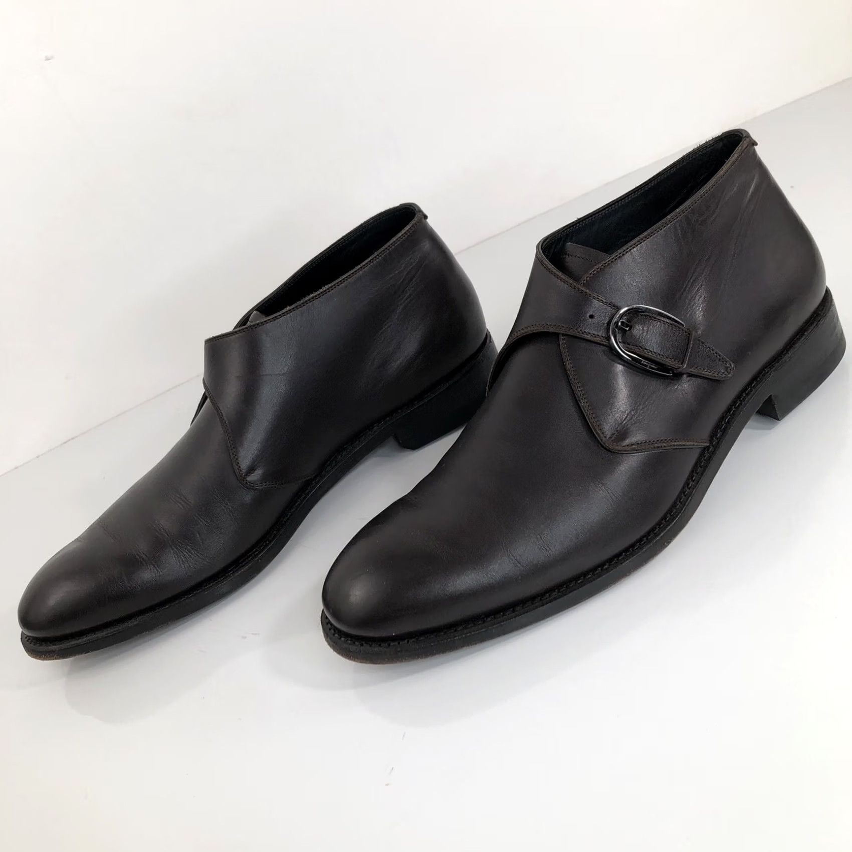 Salvatore Ferragamo Salvatore Ferragamo / TRAMEZZA 10 D Monk Strap Ankle Boots Men 10 Brown Leather Strap 24389 EXC Size US 10 / EU 43 - 3 Thumbnail