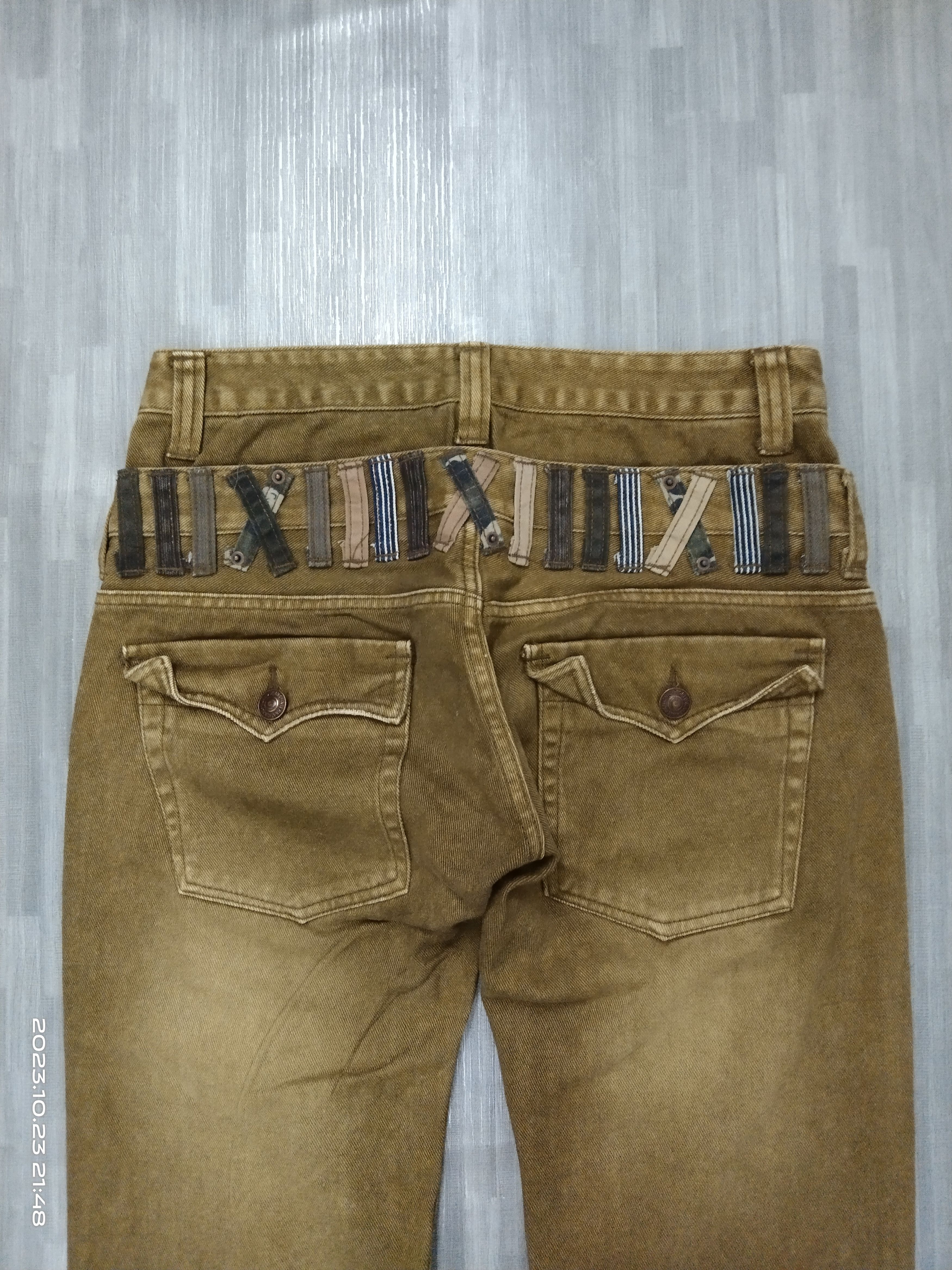 Japanese Brand SICK DOUBLE WAIST TWIST DOMINATE DENIM PANTS Size US 30 / EU 46 - 5 Thumbnail