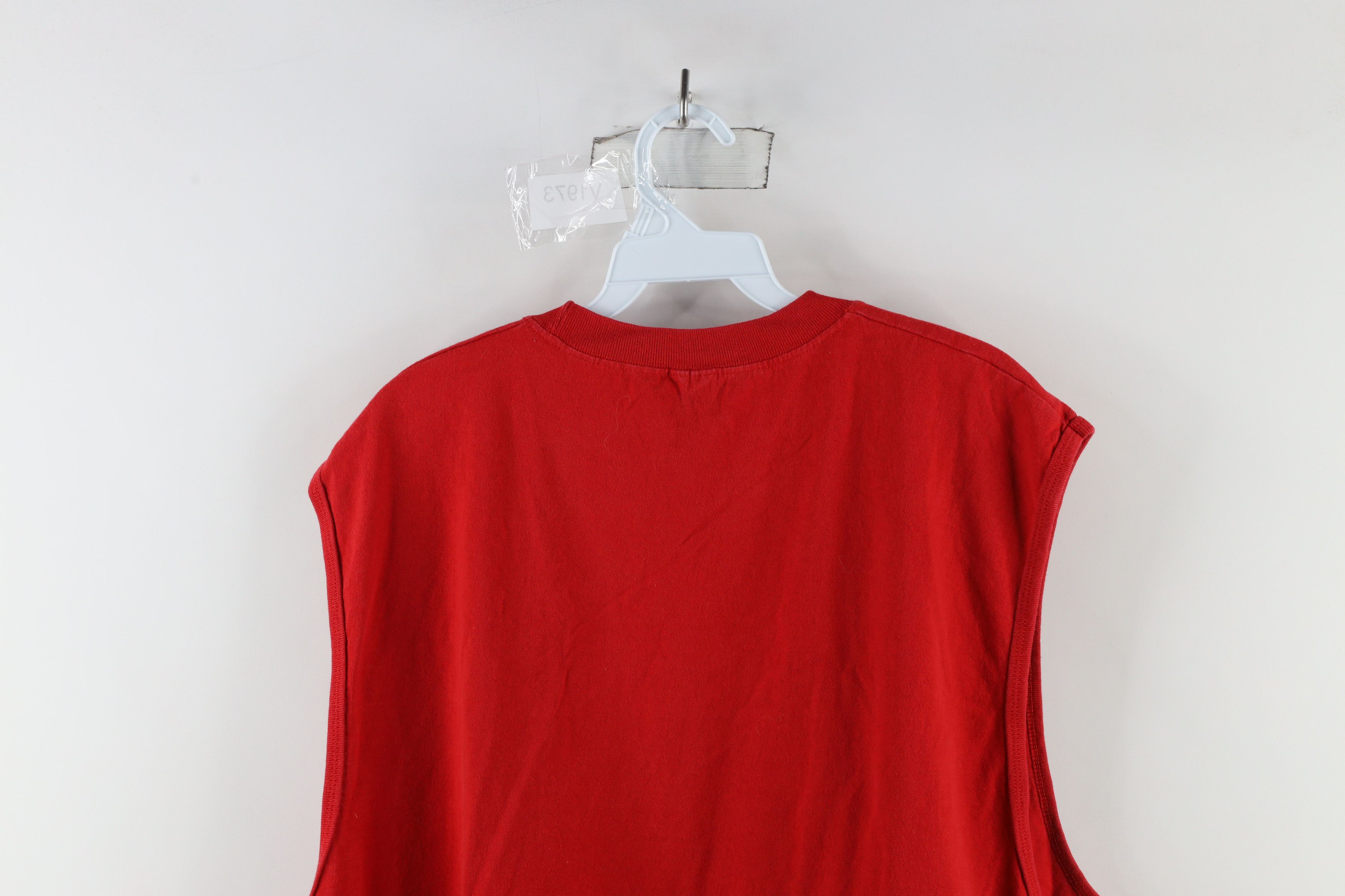 Vintage Vintage 90s Streetwear Sleeveless Muscle T-Shirt Red Cotton Size US XXL / EU 58 / 5 - 7 Thumbnail