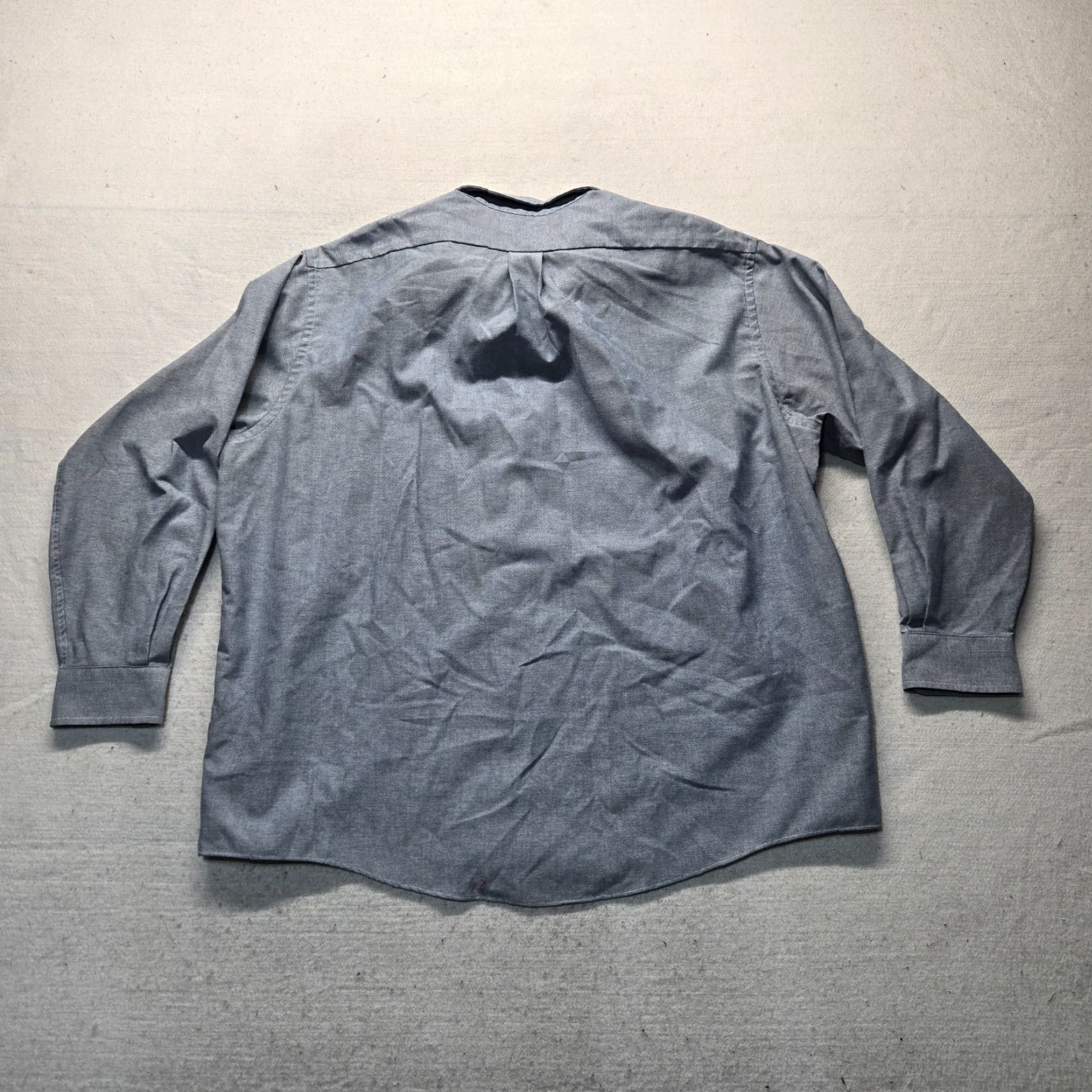 Arrow VINTAGE Arrow Shirt Big & Tall Adult 18.5 Blue Solid Button-Up Wrinkle Resistant Easy Care 35 Regular Mens 18.5 Blue Shirt Size US XXL / EU 58 / 5 - 7 Thumbnail