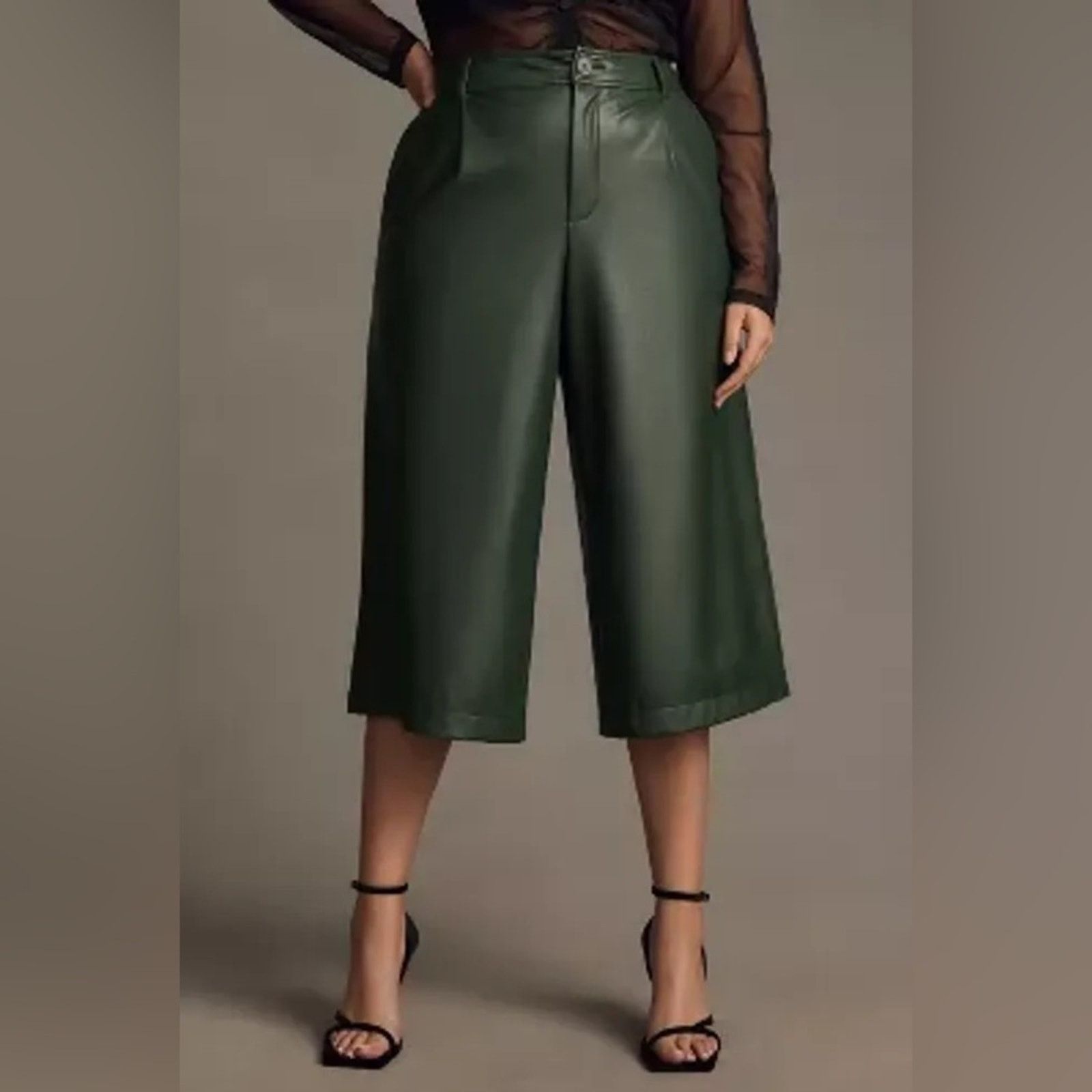 Anthropologie Anthropologie Faux Leather Capris Culottes Cropped US 8 Size 30" / US 8 / IT 44 - 7 Thumbnail