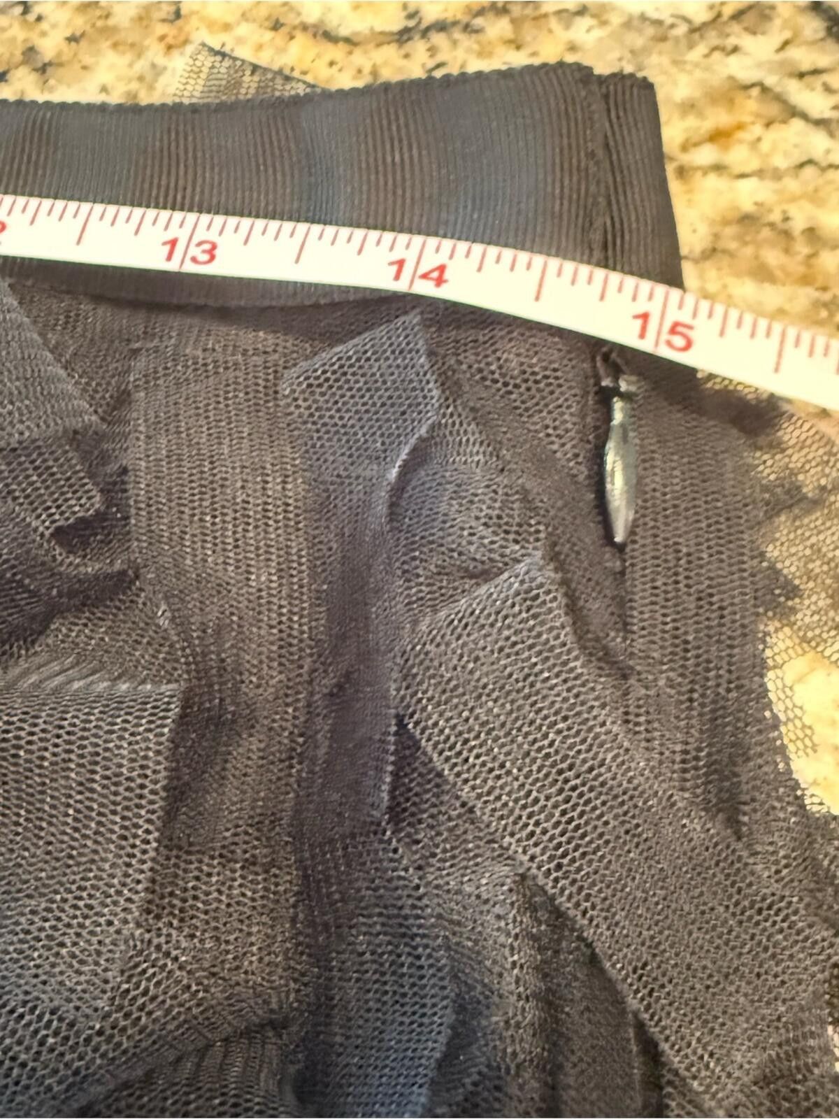 Other Loft black feathery mesh mini skirt side zipper SZ 2 Size 26" / US 2 / IT 38 - 7 Thumbnail