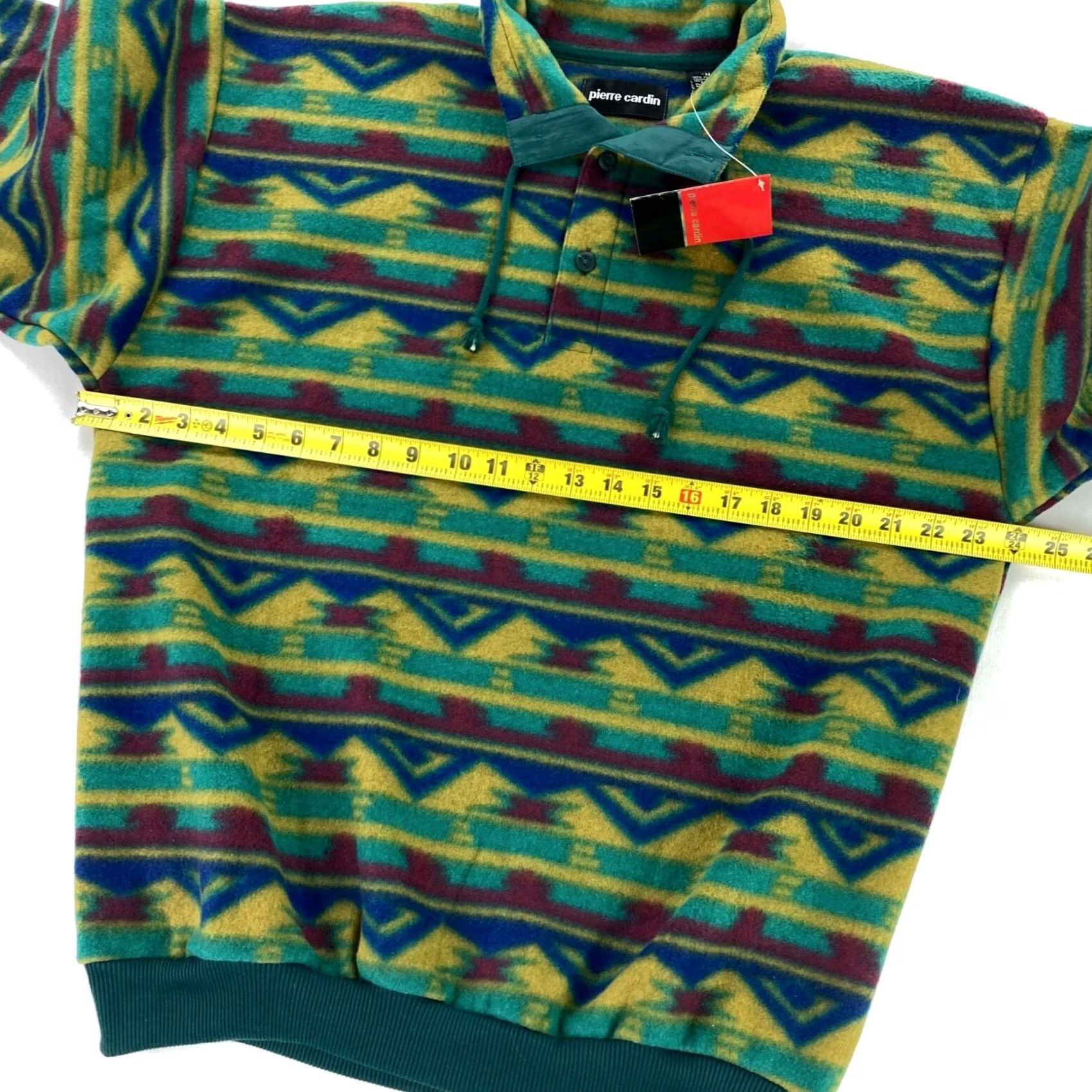 Pierre Cardin VINTAGE Pierre Cardin 1/4 Button Fleece Pullover Shirt Men MEDIUM Green Blue Yellow Aztec Southwest Pattern Size US M / EU 48-50 / 2 - 7 Thumbnail