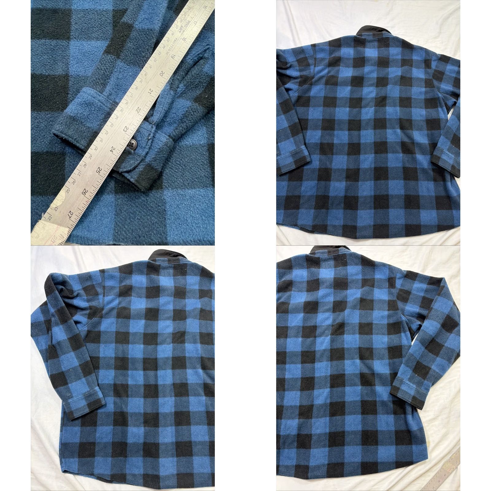 Wrangler Wrangler Button-Up Shirt 2XL Blue Black Buffalo Plaid Fleece Mens Oversized Pockets Casual Workwear Size US XXL / EU 58 / 5 - 9 Thumbnail