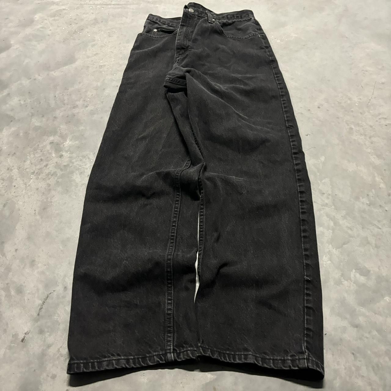 Japanese Brand × Vintage Crazy Vintage Y2K/2000s Grunge Solid Black Skater Denim Jeans! Size US 34 / EU 50 - 3 Thumbnail