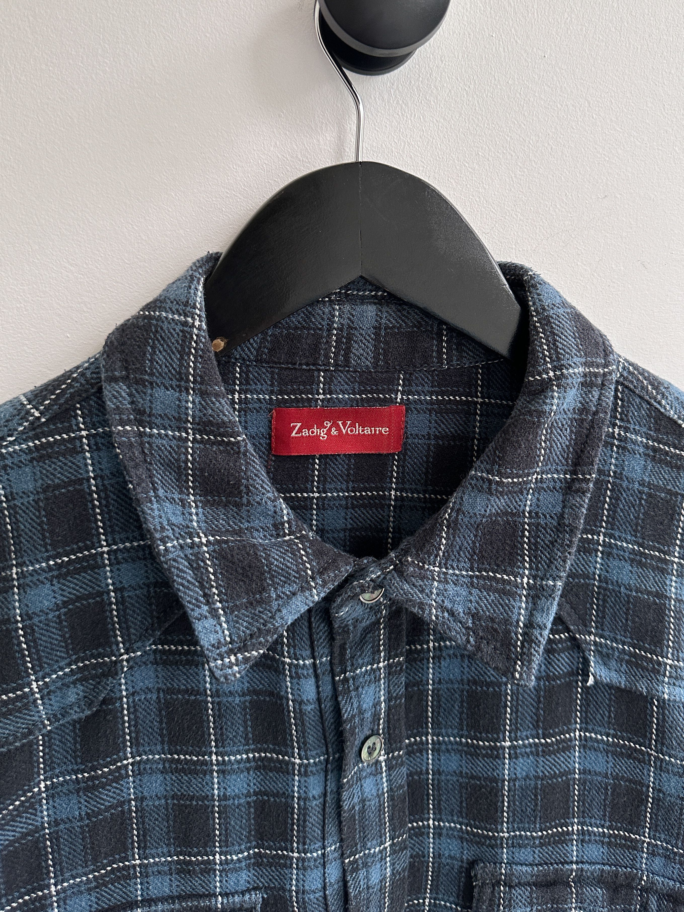 Zadig & Voltaire Zadig & Voltaire Flannel Plaid Check Shirt Size XL / US 12-14 / IT 48-50 - 6 Thumbnail