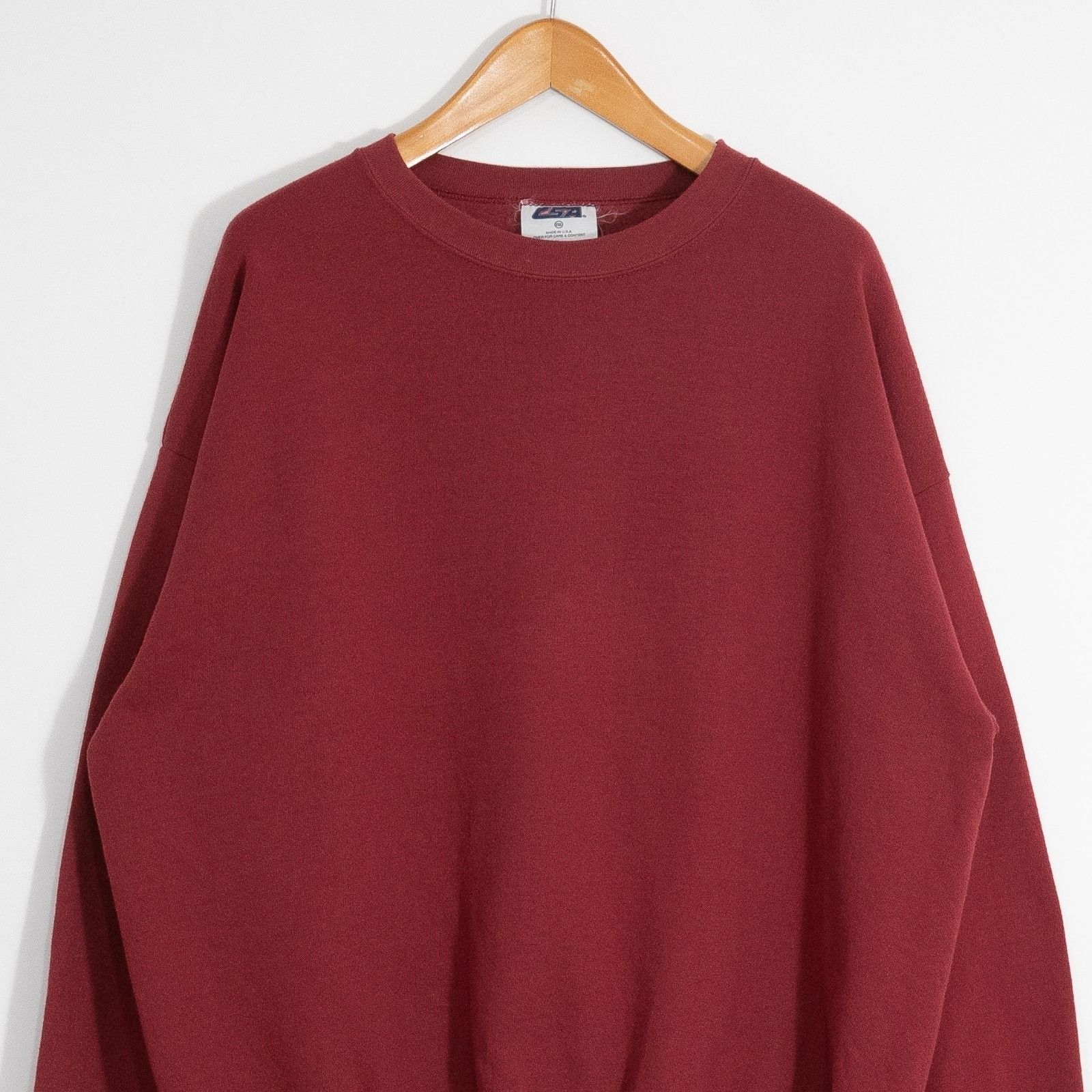 Vintage Vintage 90s Red Blank Sweatshirt Mens 2XL Crewneck USA Made Size US XXL / EU 58 / 5 - 2 Thumbnail