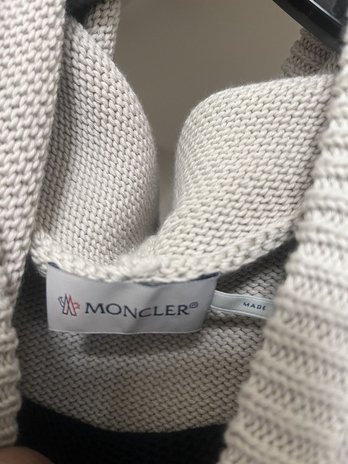 Moncler Moncler Cotton Striped Knit Hoodie Sz XL Size US XL / EU 56 / 4 - 3 Thumbnail