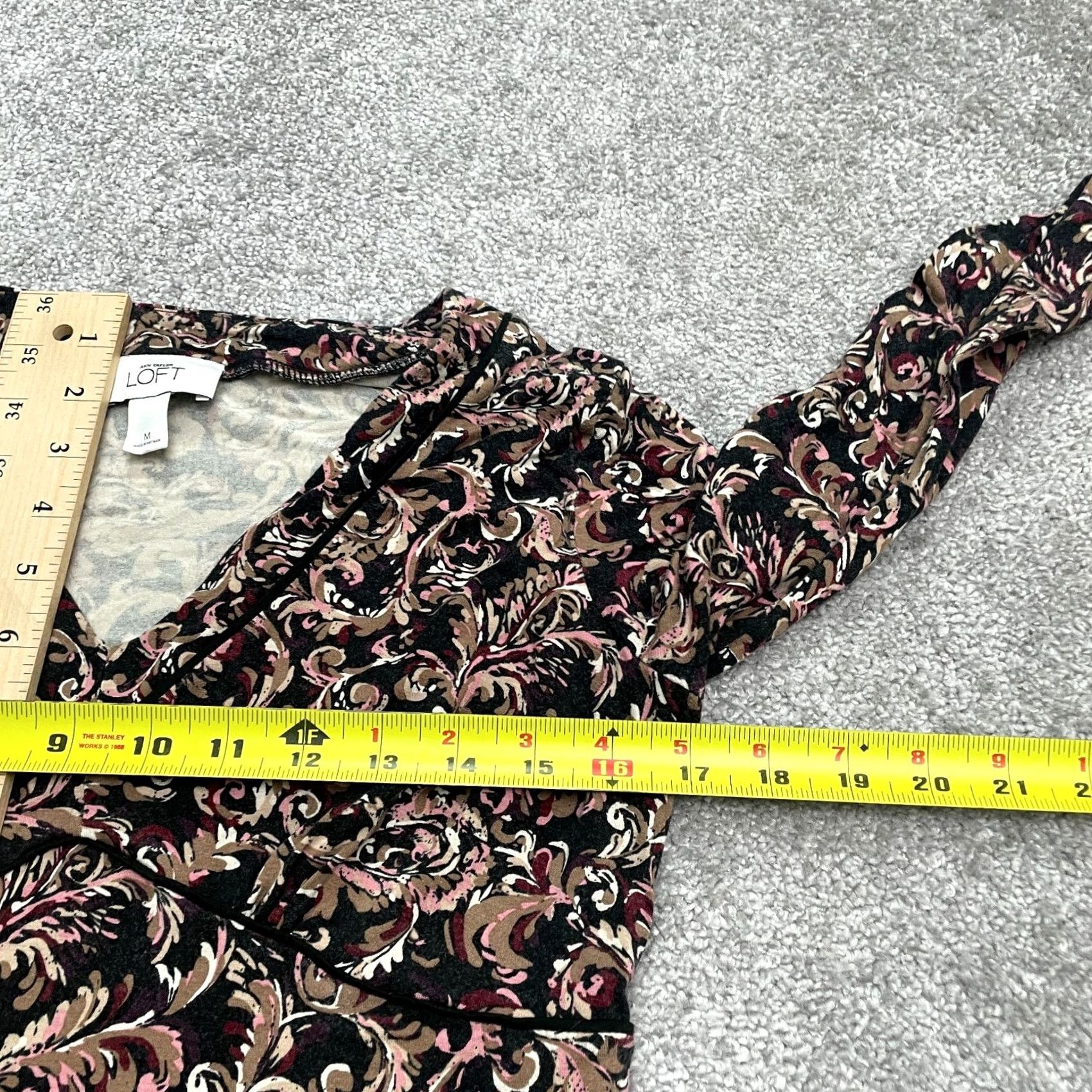 Ann Taylor Ann Taylor Blouse Womens Medium Multicolor Paisley V-Neck Long Sleeve Top Casual Shirt Size M / US 6-8 / IT 42-44 - 2 Thumbnail