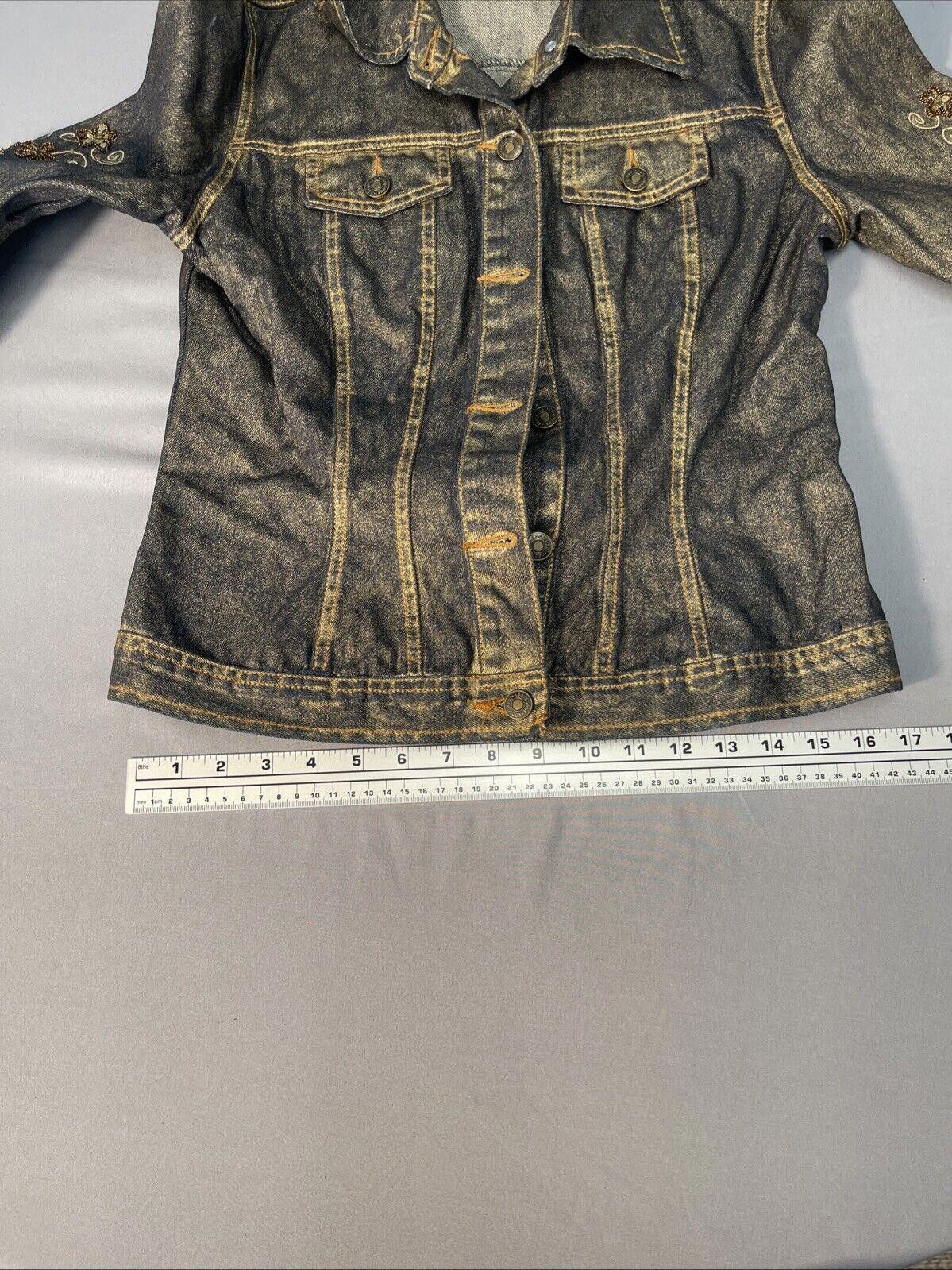 Designer Y2K 90s Jeanology Trucker Jacket SZ 6 Size M / US 6-8 / IT 42-44 - 9 Thumbnail