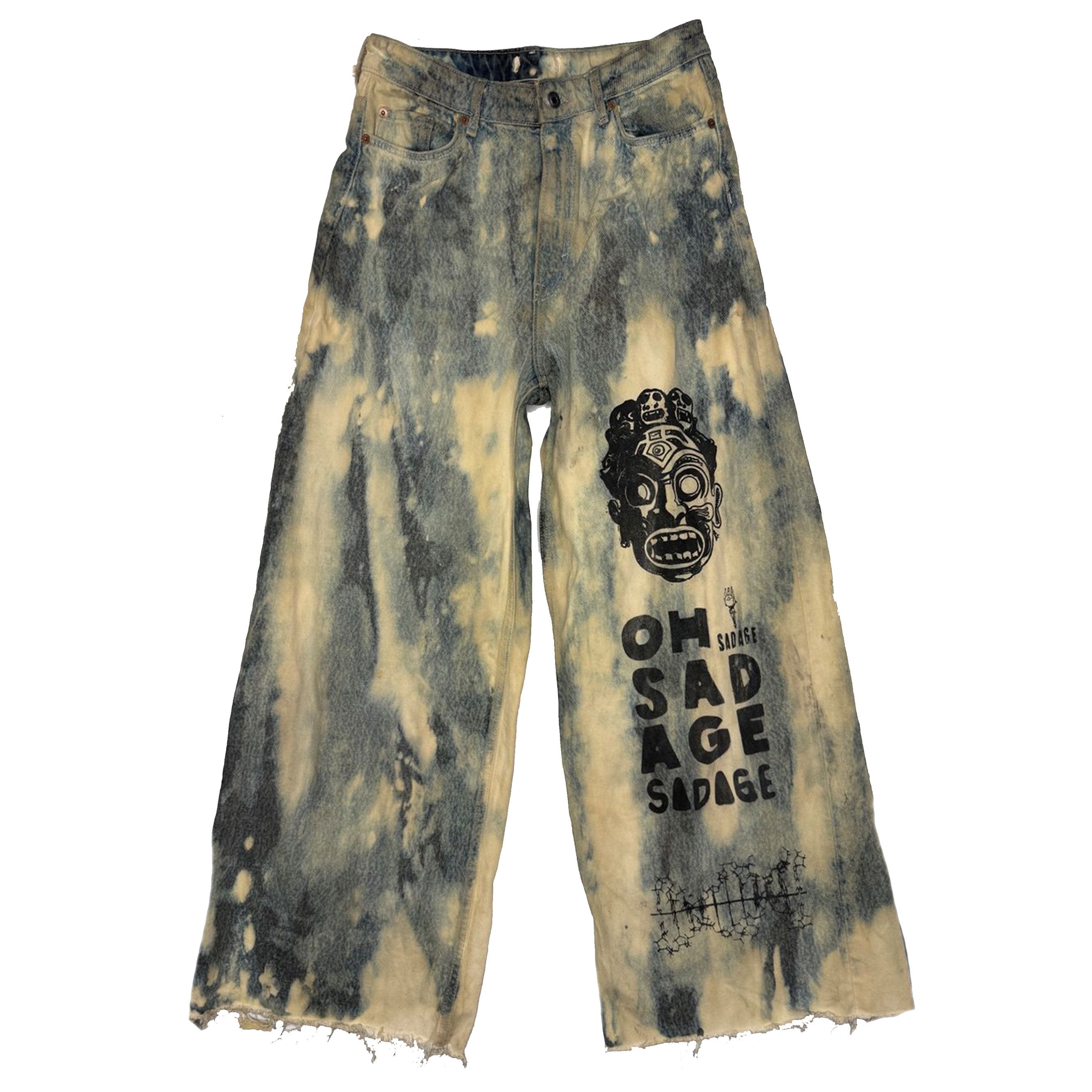 Other Reworked Bleached Denim Jeans Size US 32 / EU 48 - 1 Thumbnail
