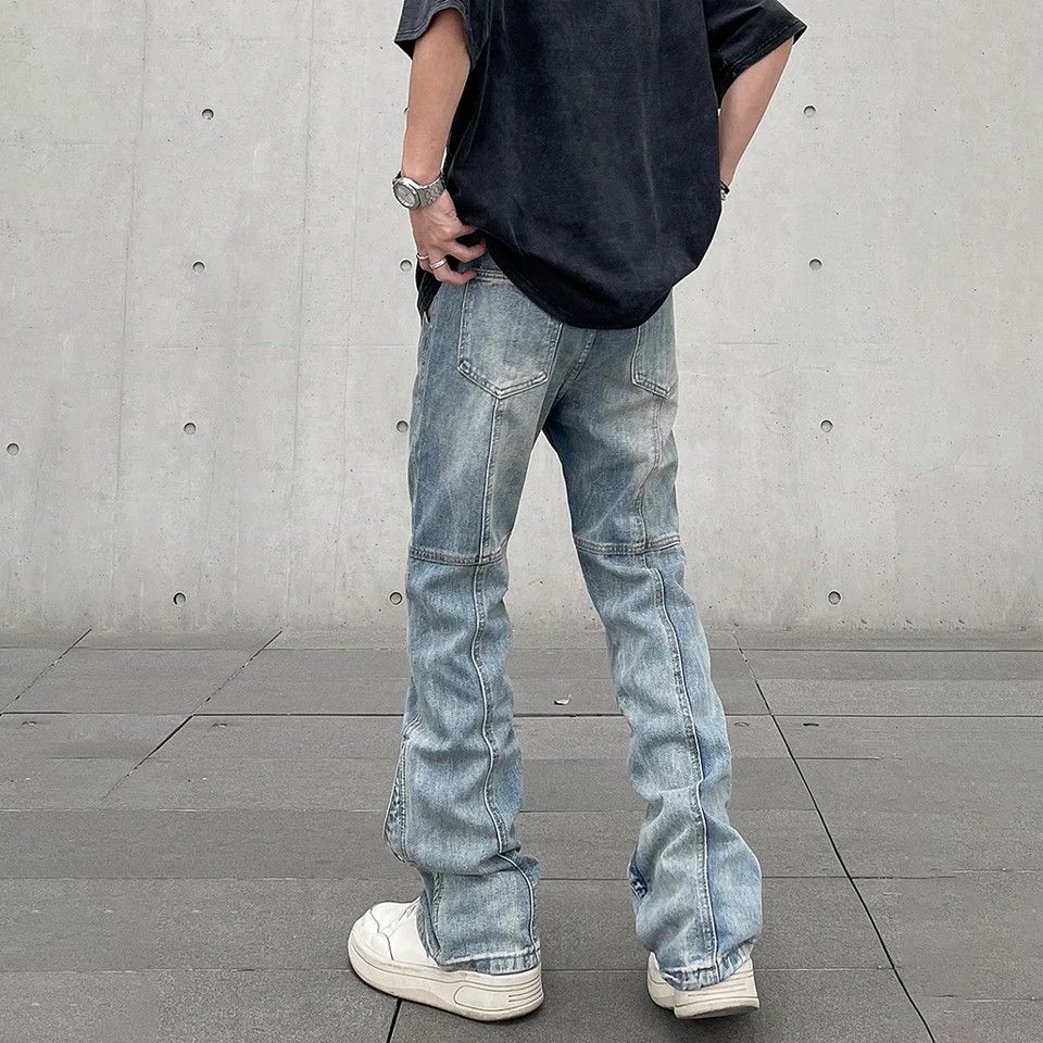 Designer × Japanese Brand × Jean Street Slim Spliced Stacked Acid Denim Pants Size US 30 / EU 46 - 3 Thumbnail