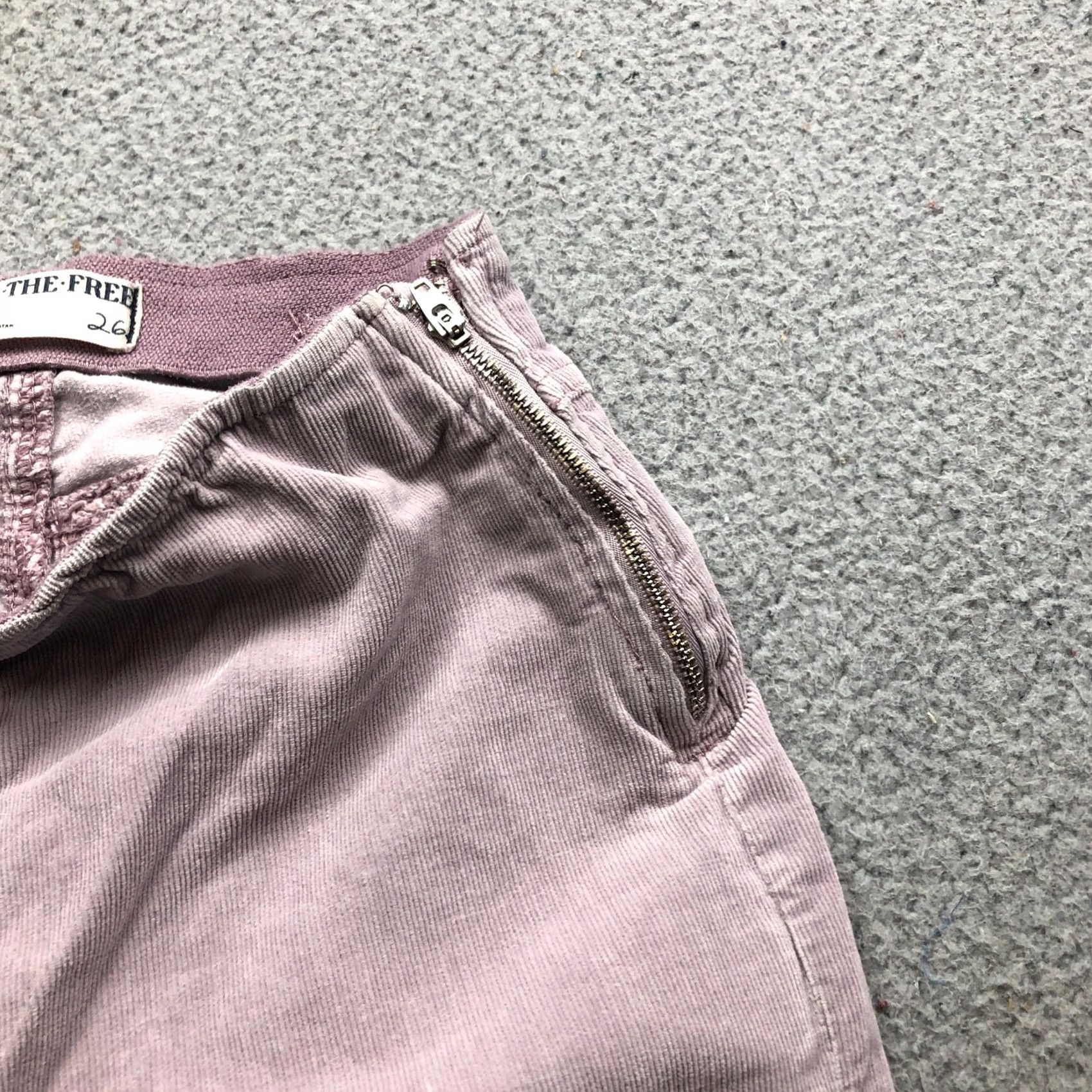 Free People We the Free People Jenny High Rise Corduroy Flare Pants Womens 26 Pink Stretch Corduroy Wide-Leg Zipper Pocket Casual Bohemian Vintage: No Size 26" / US 2 / IT 38 - 6 Thumbnail