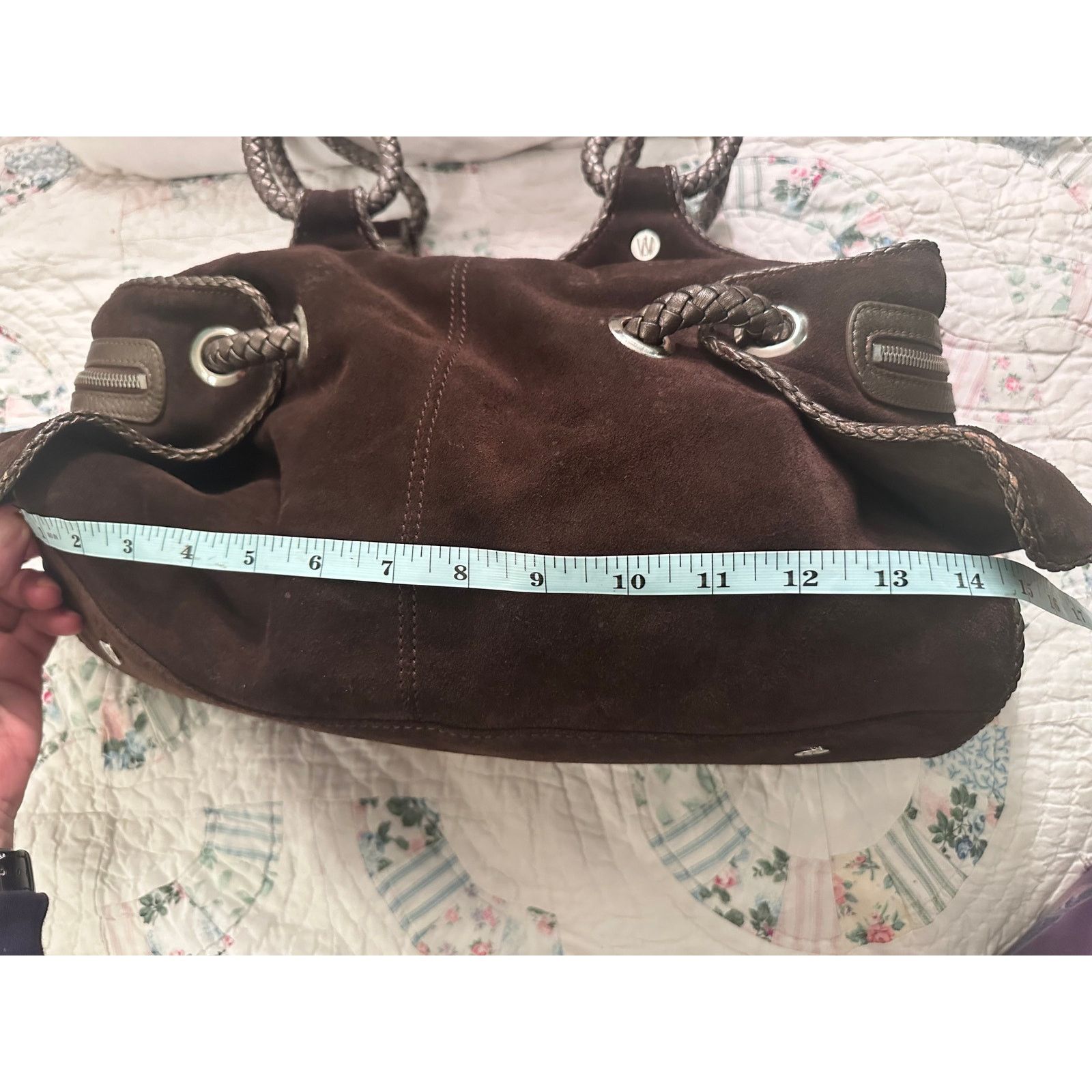 Stuart Weitzman Y2K STUART WEITZMAN SLOUCHY SATCHEL BRAIDED LEATHER HANDLES Size ONE SIZE - 8 Thumbnail