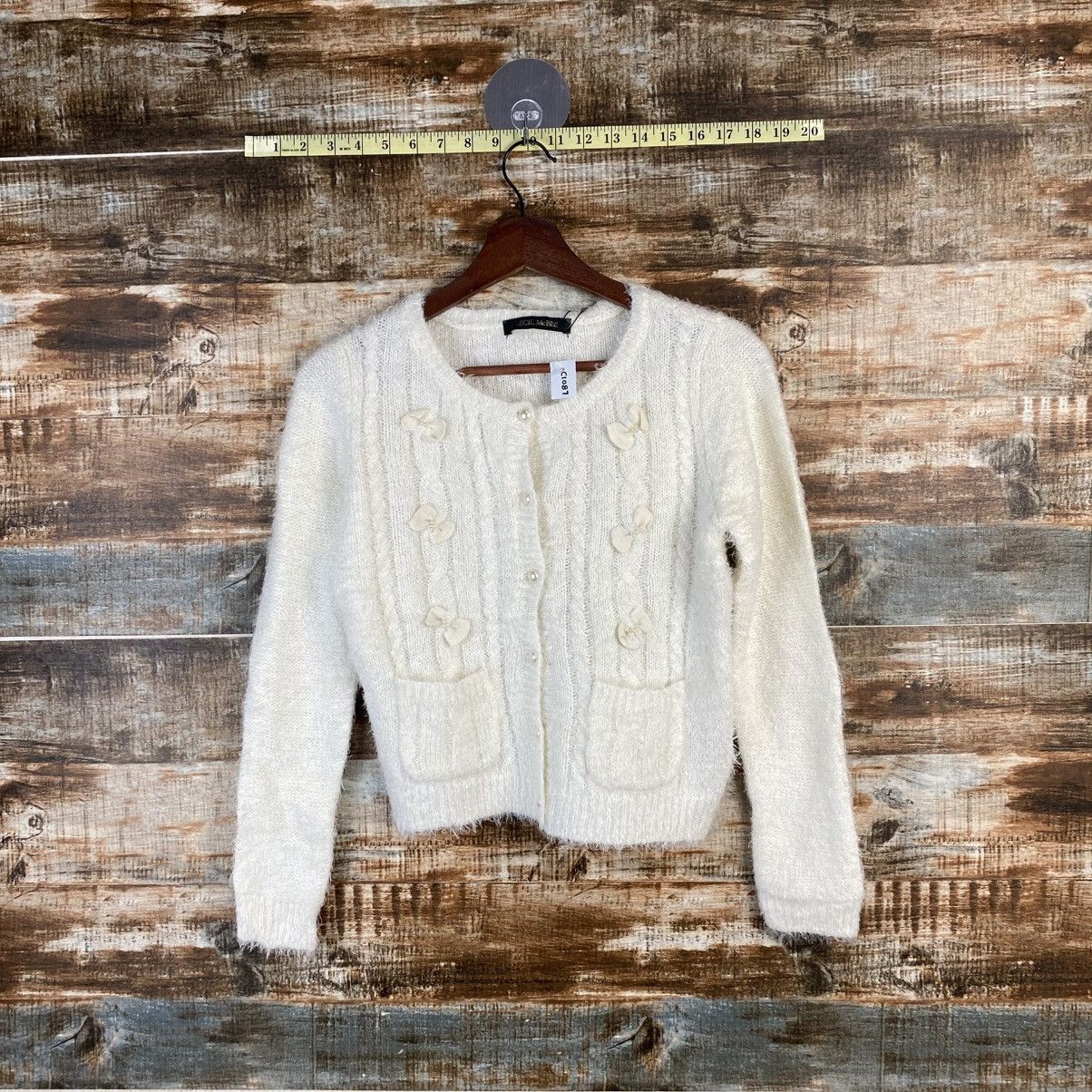 Japanese Brand DL Cecil Mcbee White Cardigan Knitwear #C1087 Size S / US 4 / IT 40 - 1 Thumbnail