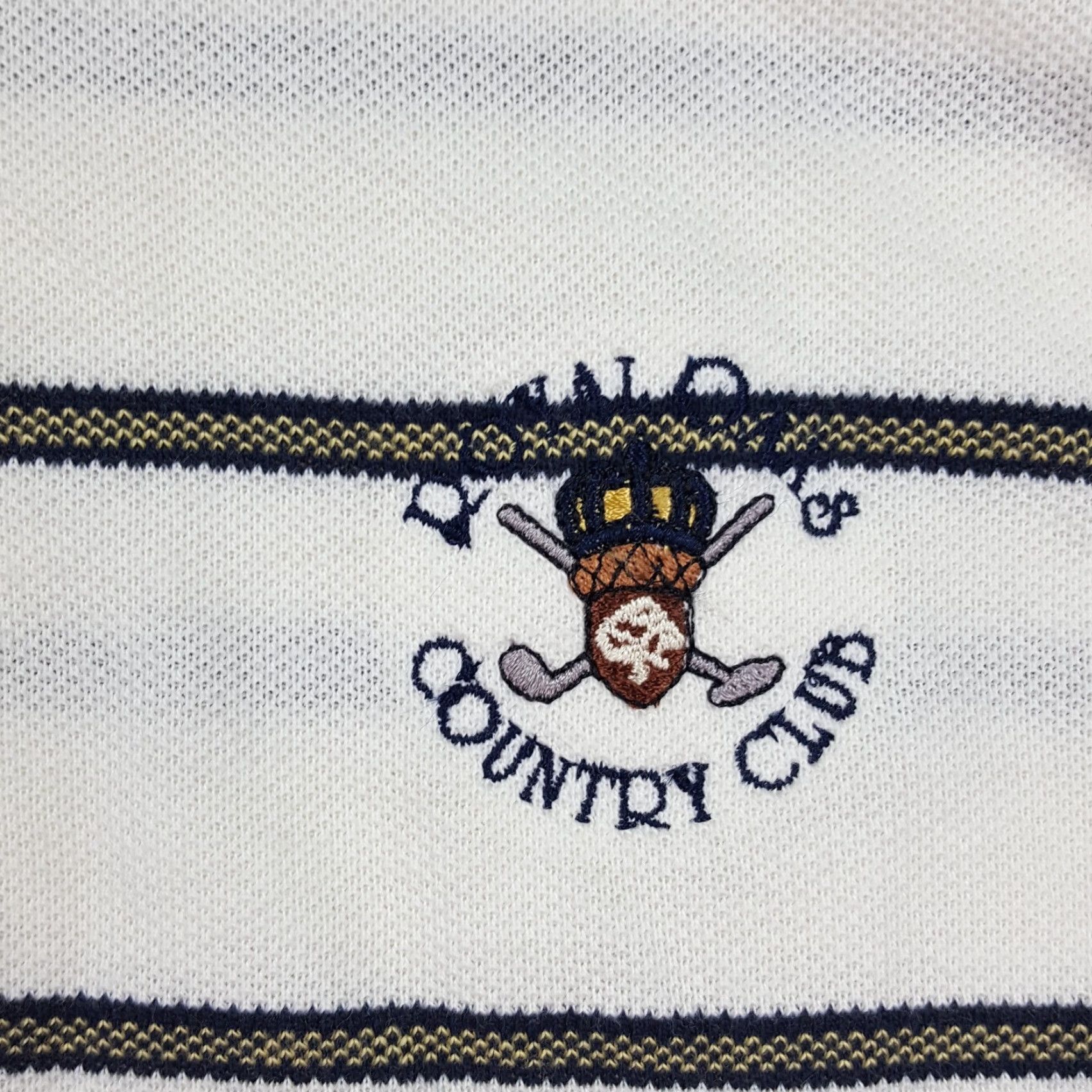 Tommy Hilfiger VINTAGE Tommy Hilfiger Polo Shirt White Striped Golf Collared Short Sleeve L Mens Retro 90s Embroidered Logo Size US L / EU 52-54 / 3 - 3 Thumbnail