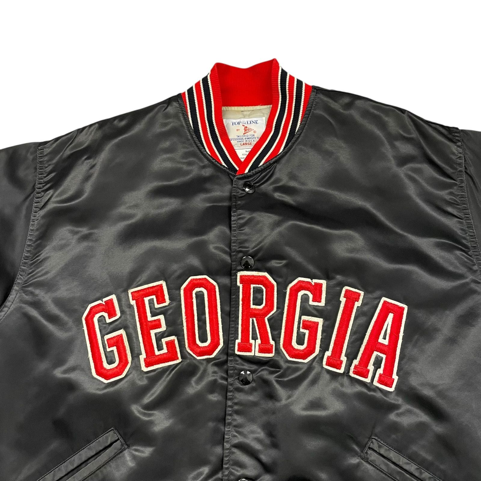 NCAA VTG 80s GEORGIA BULLDOGS FELCO SATIN BOMBER JACKET SIZE L Size US L / EU 52-54 / 3 - 2 Thumbnail