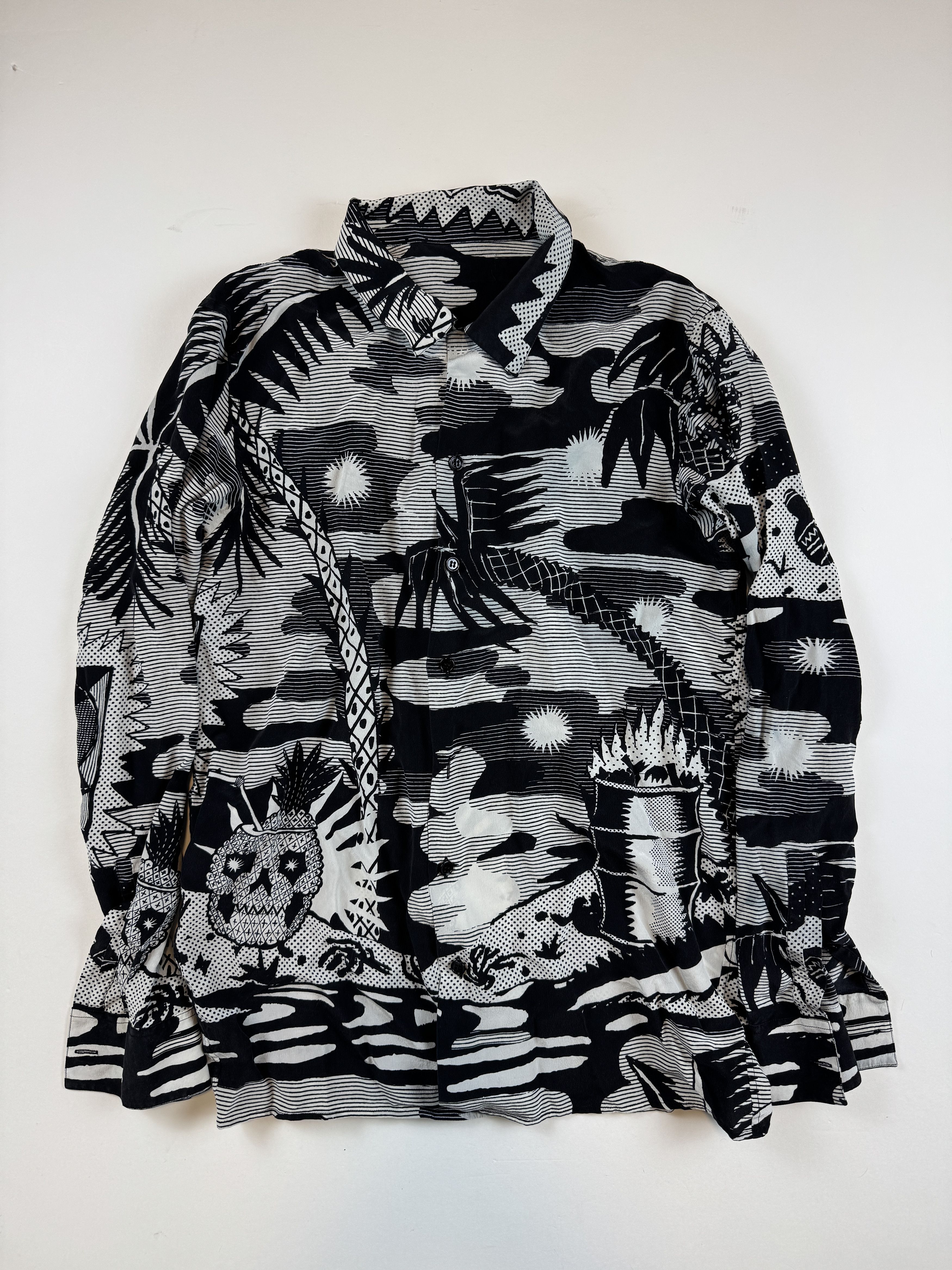 Saint Laurent Paris Saint Laurent Pina Skullada Button Shirt Size US S / EU 44-46 / 1 - 1 Thumbnail