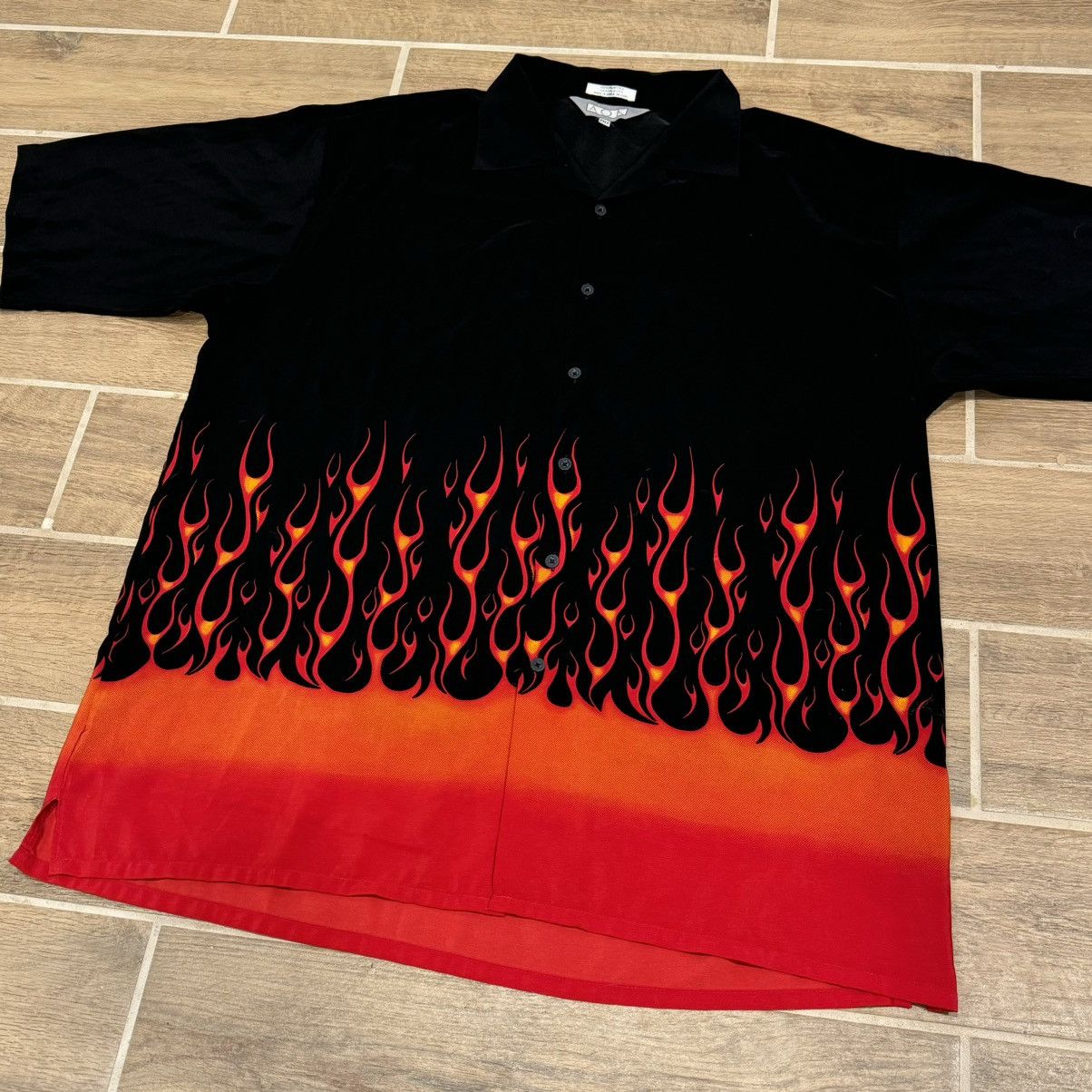 Vintage Vintage Y2K Red Flames Wrap-Around AOK Button Up Down Shirt Size US XXL / EU 58 / 5 - 3 Thumbnail