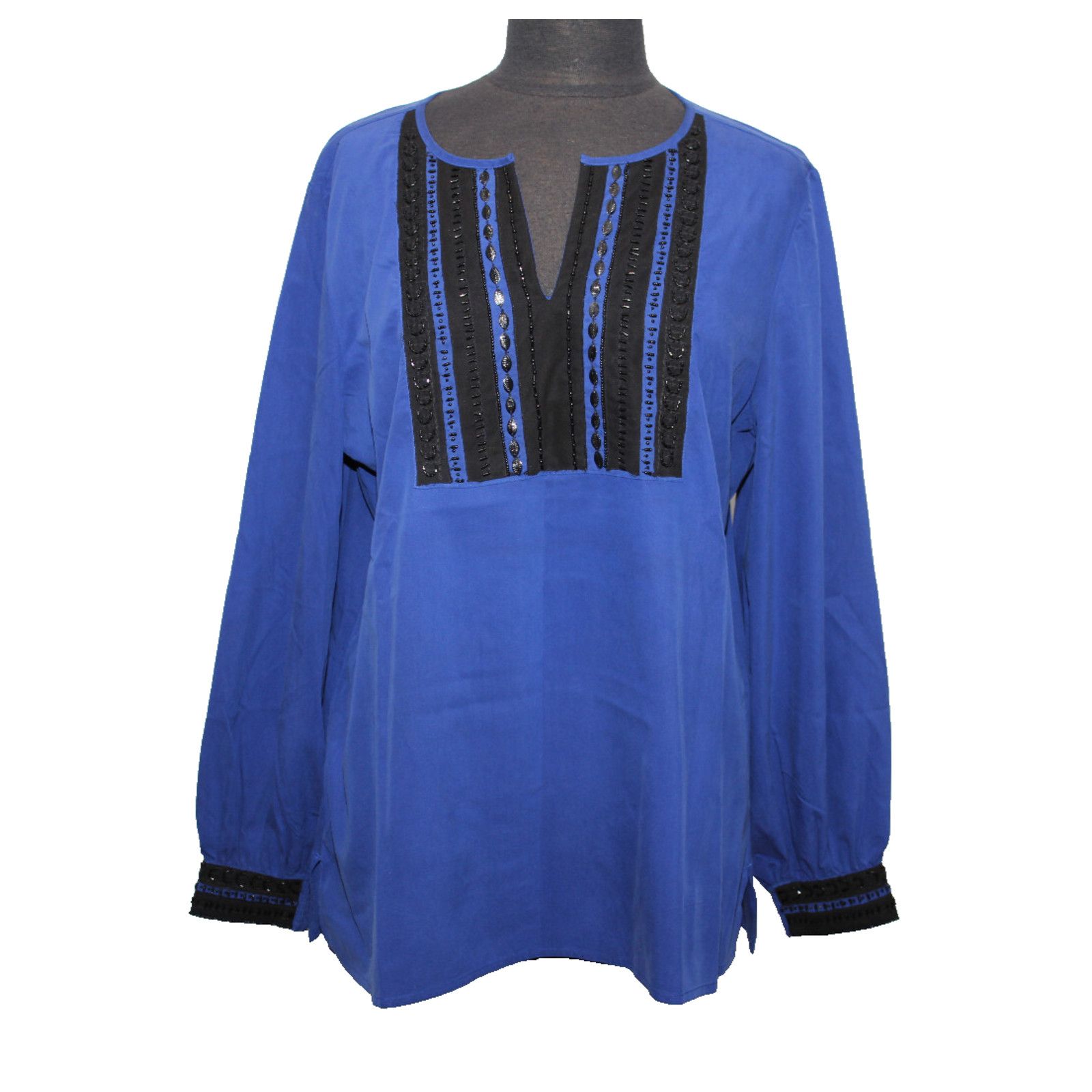 Chicos CHICOS Embellished Blouse Top LS Tunic Sz 3 US 16-18 $109 Size XXL / US 16-18 / IT 52-54 - 1 Thumbnail