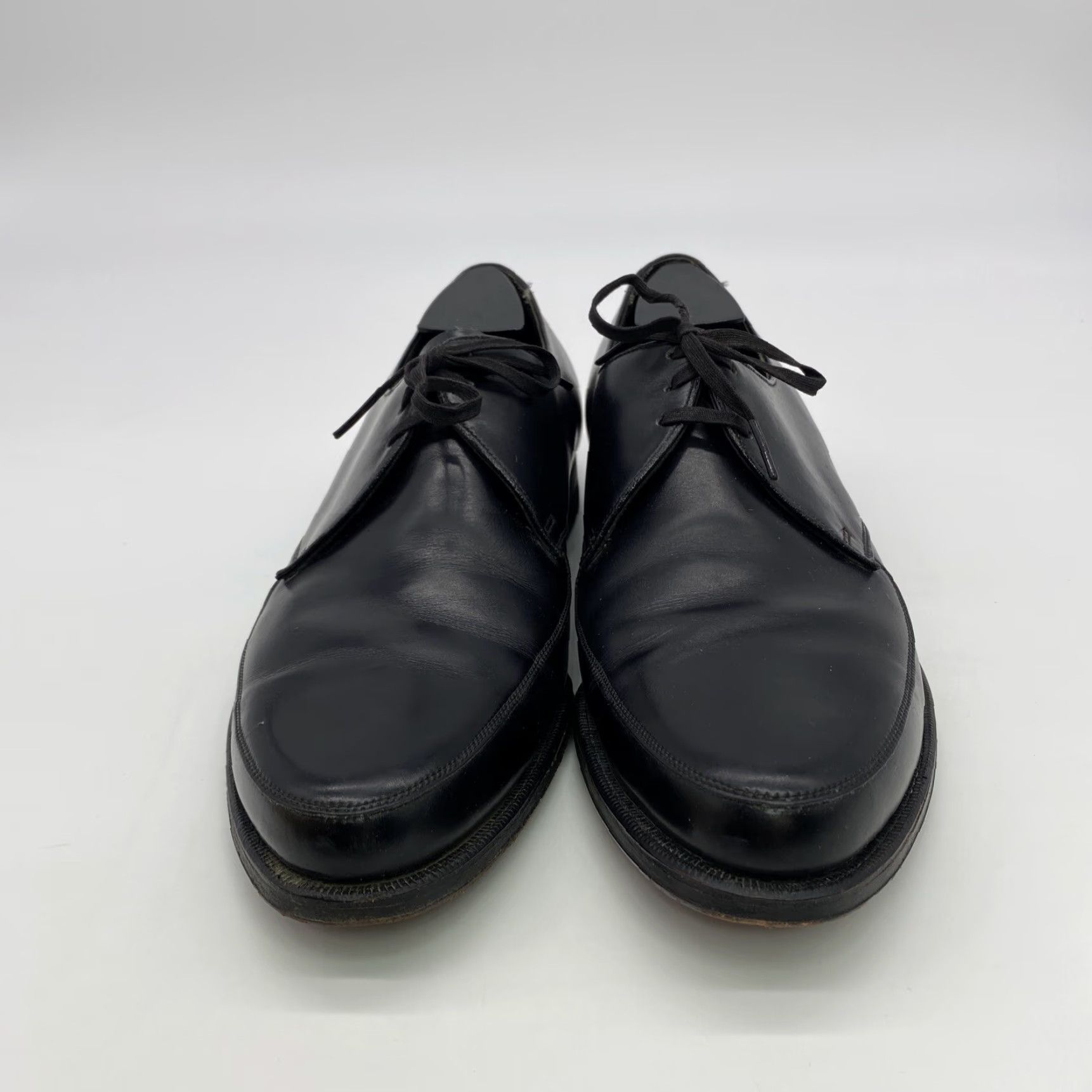 Florsheim VTG Florsheim “The Plateau” 1960s Derby Black Velvet Calf 3-Eye Men’s Shoes 9Vintage Luxury Tailored Fit Mens Size US 9 / EU 42 - 4 Thumbnail
