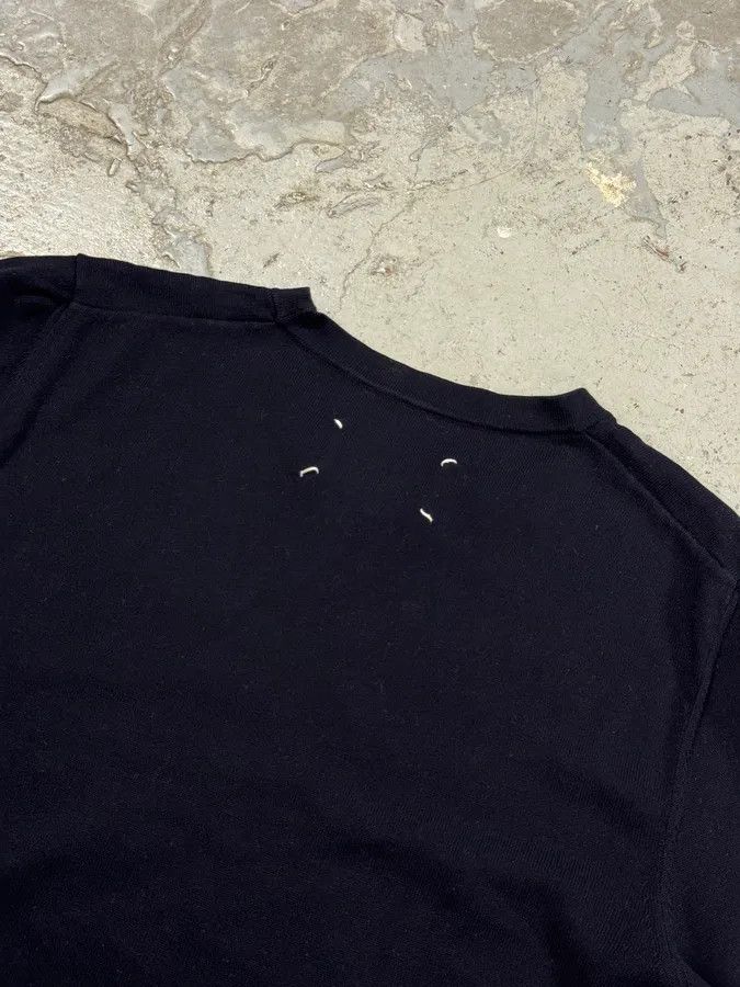 Designer × Maison Margiela × Vintage SS2016 Maison Margiela Navy Lined Signature Sweater Size US L / EU 52-54 / 3 - 7 Thumbnail