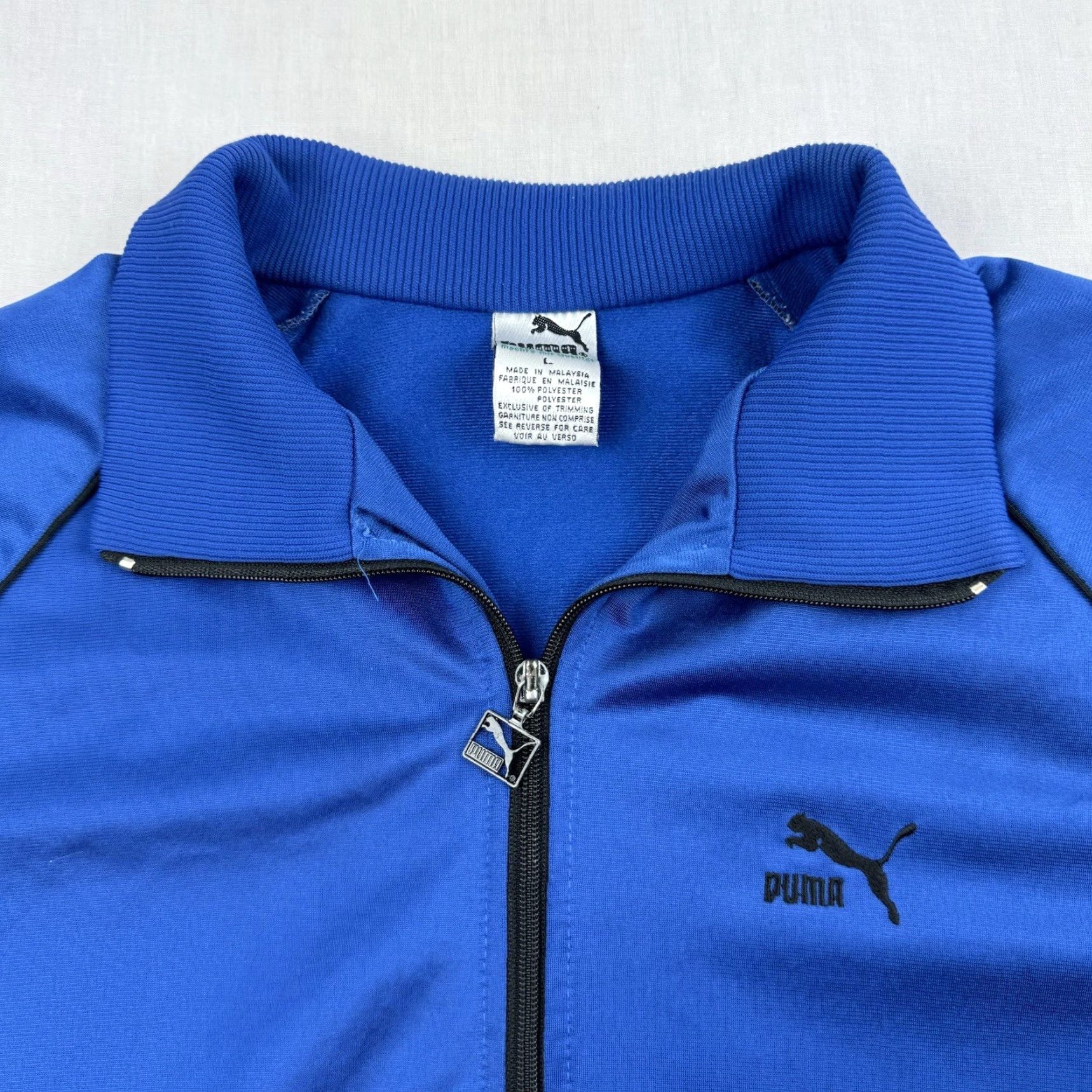Puma Vintage Puma Jacket Adult Large Blue Full Zip Athletic Sports Logo 90s Collar Size US L / EU 52-54 / 3 - 2 Thumbnail