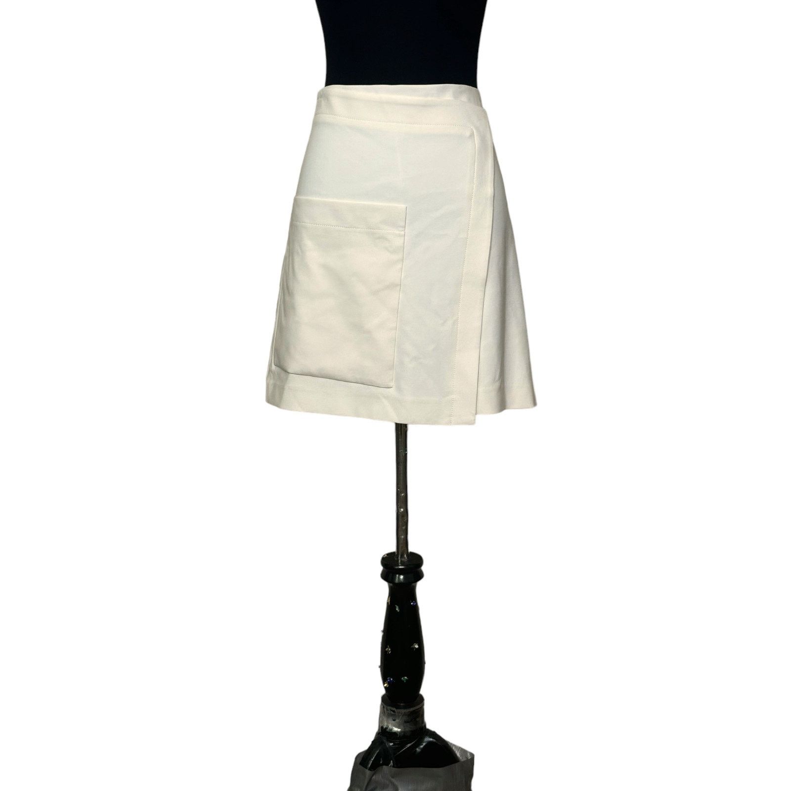 Halston Heritage Halston Heritage Ivory Large Pocket Detail Mini Skirt 12 Size 34" / US 12 / IT 48 - 1 Thumbnail