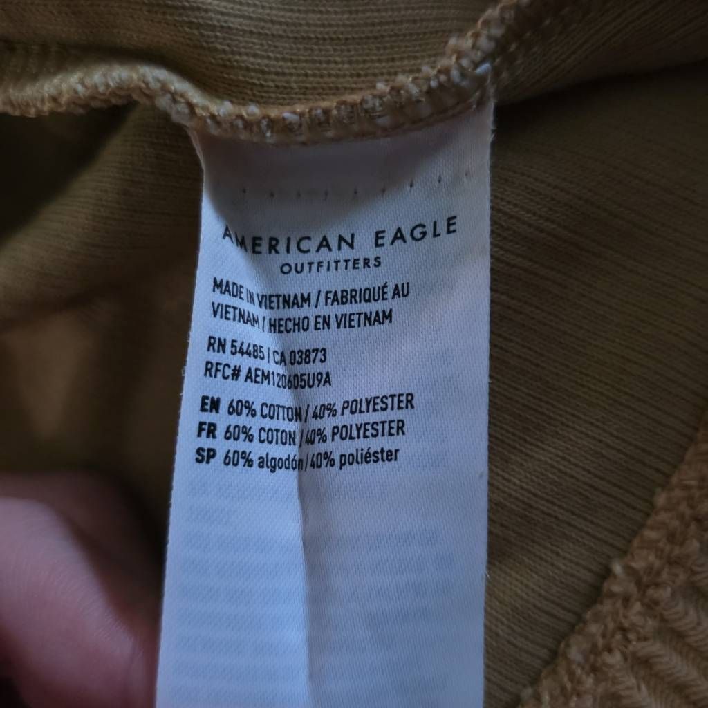 American Eagle Outfitters American Eagle Women's Size Small Goldenrod Yellow Ribbed Bu Size S / US 4 / IT 40 - 3 Thumbnail