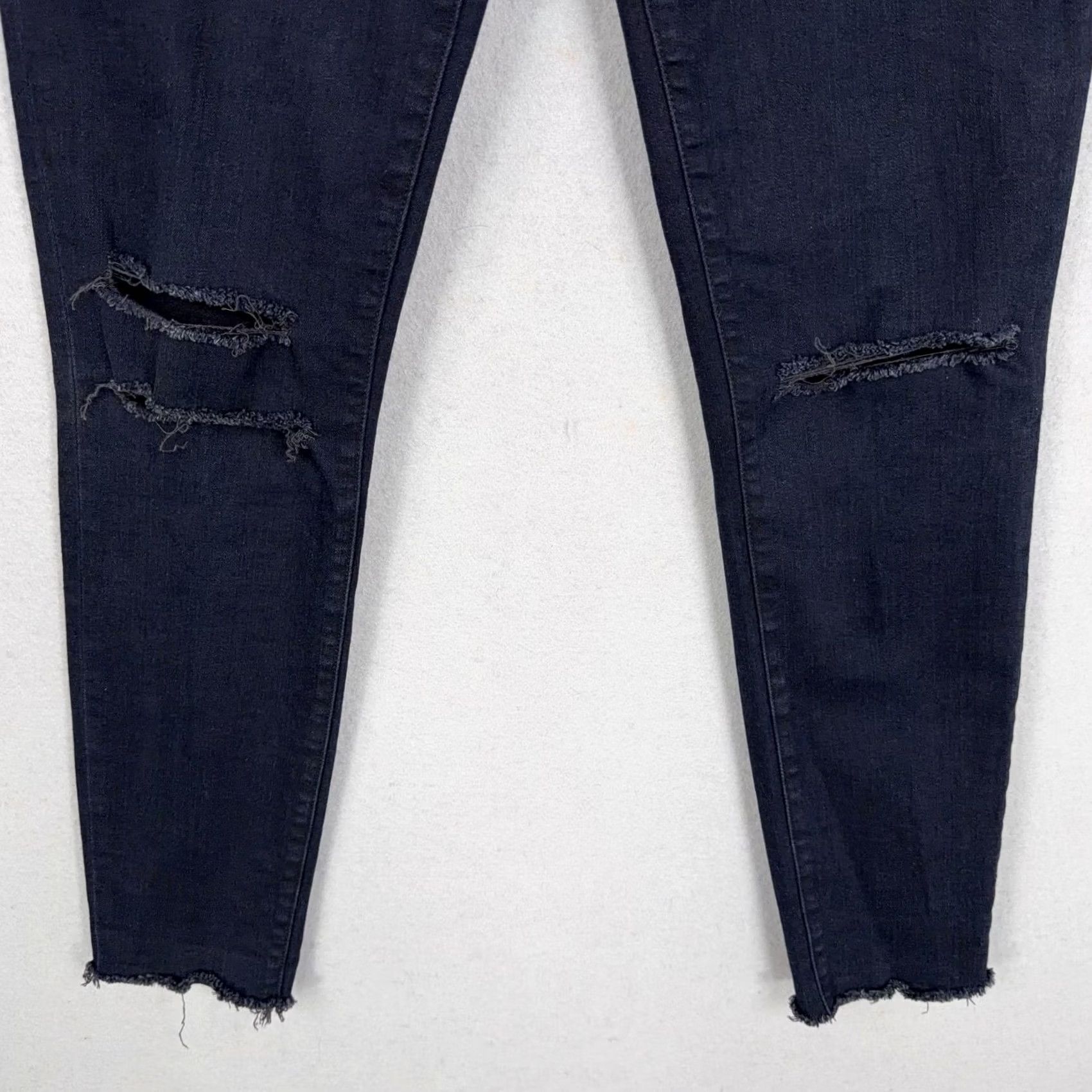 J Brand J Brand Jeans Womens 27 Blue Mercy Mid Rise Cropped Distressed Raw Hem Skinny Size 27" / US 4 / IT 40 - 3 Thumbnail