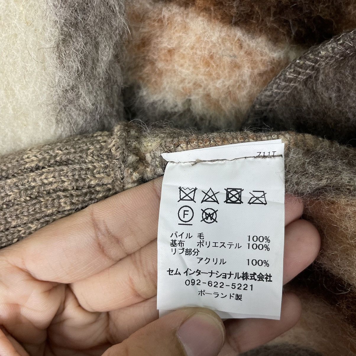 Beauty Beast × Japanese Brand × Le Grande Bleu (L.G.B.) STEAL💥COLDBREAKER CHECK PILE WOOL BUTTON CARDIGAN Size US M / EU 48-50 / 2 - 14 Thumbnail