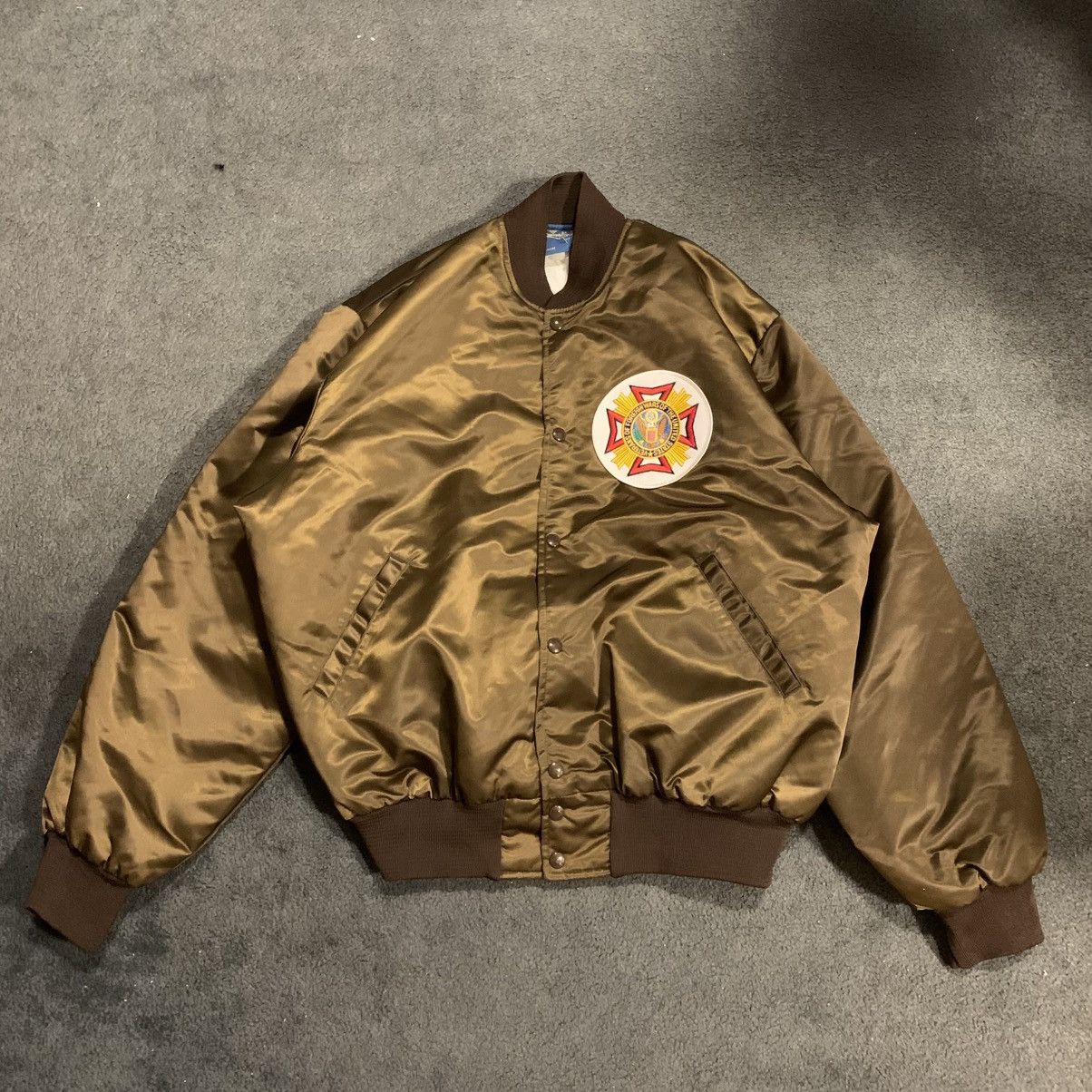 Other VTG 80s/90s DEADSTOCK VFW Satin Bomber Jacket Made in USA Size US XL / EU 56 / 4 - 1 Thumbnail