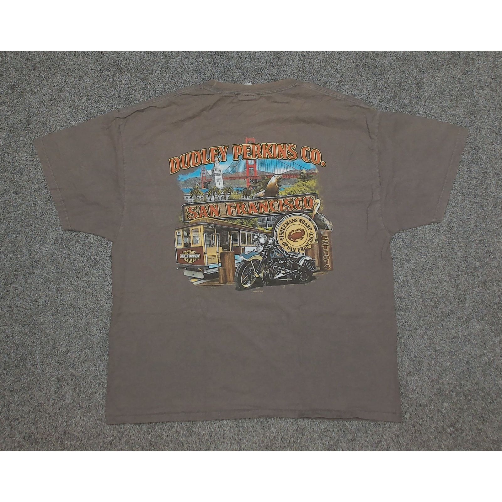 Harley Davidson Harley-Davidson Sun Faded Dudley Perkins San Francisco Tee Size US XL / EU 56 / 4 - 4 Thumbnail