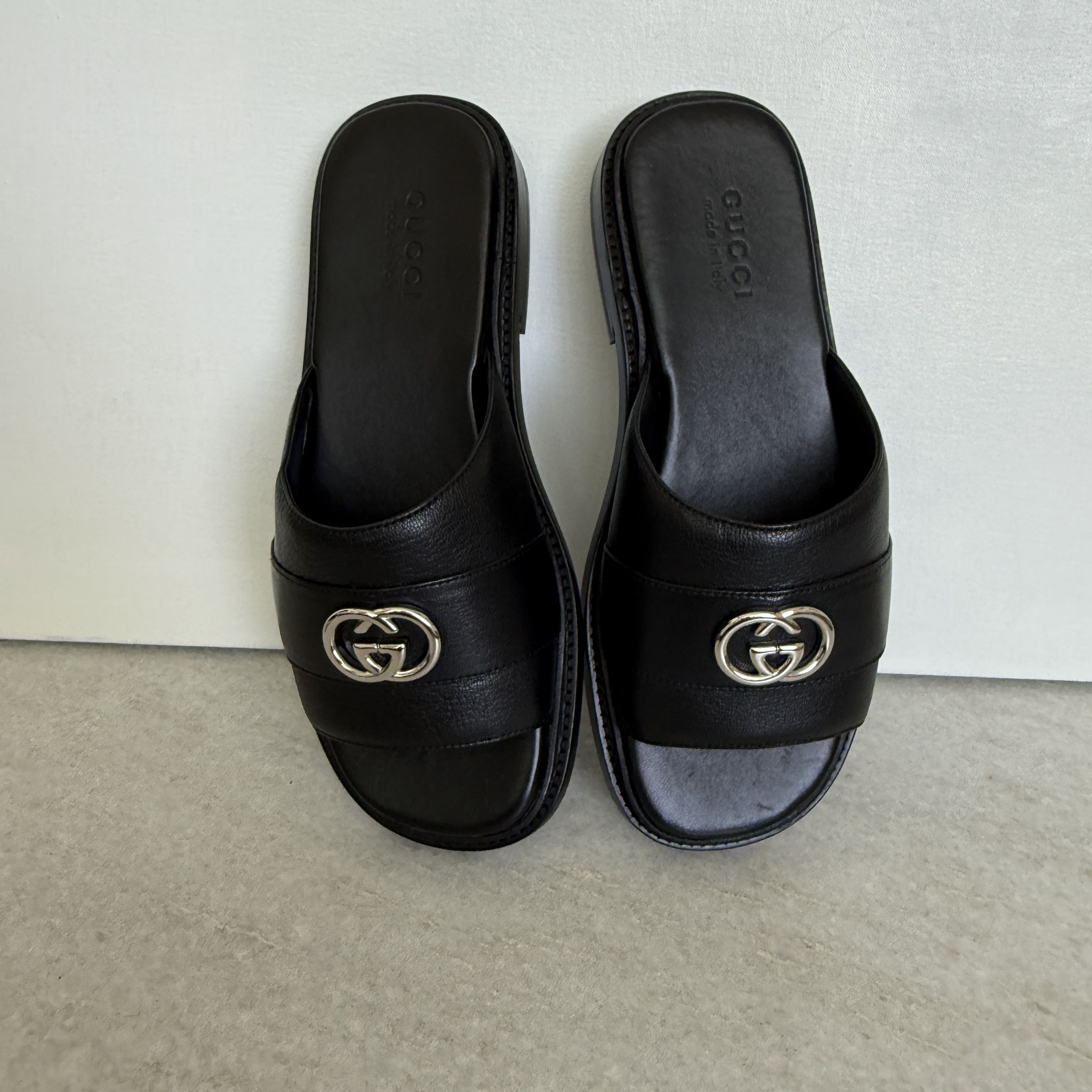Gucci GUCCI 777849 MEN'S LEATHER INTERLOCKING G SANDALS, 7.5 (US8) Size US 8 / EU 41 - 7 Thumbnail
