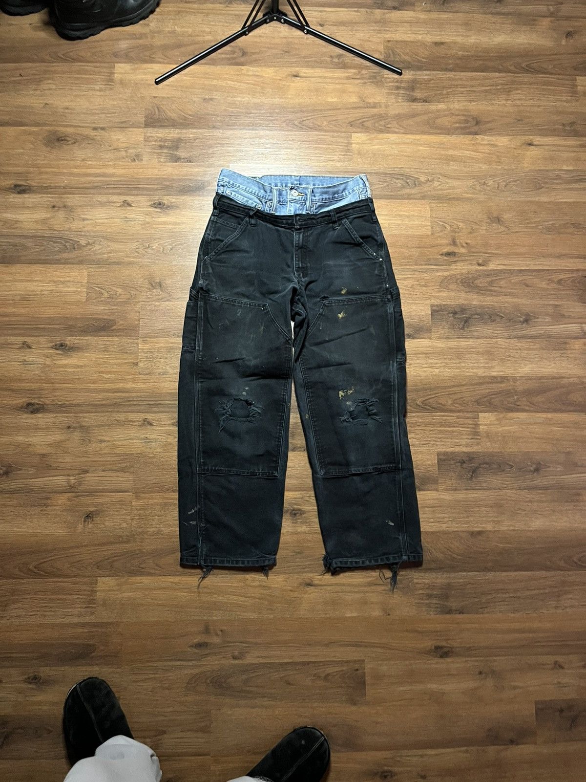 Other Custom 1 of 1 double waisted double knee jeans Size US 36 / EU 52 - 1 Thumbnail
