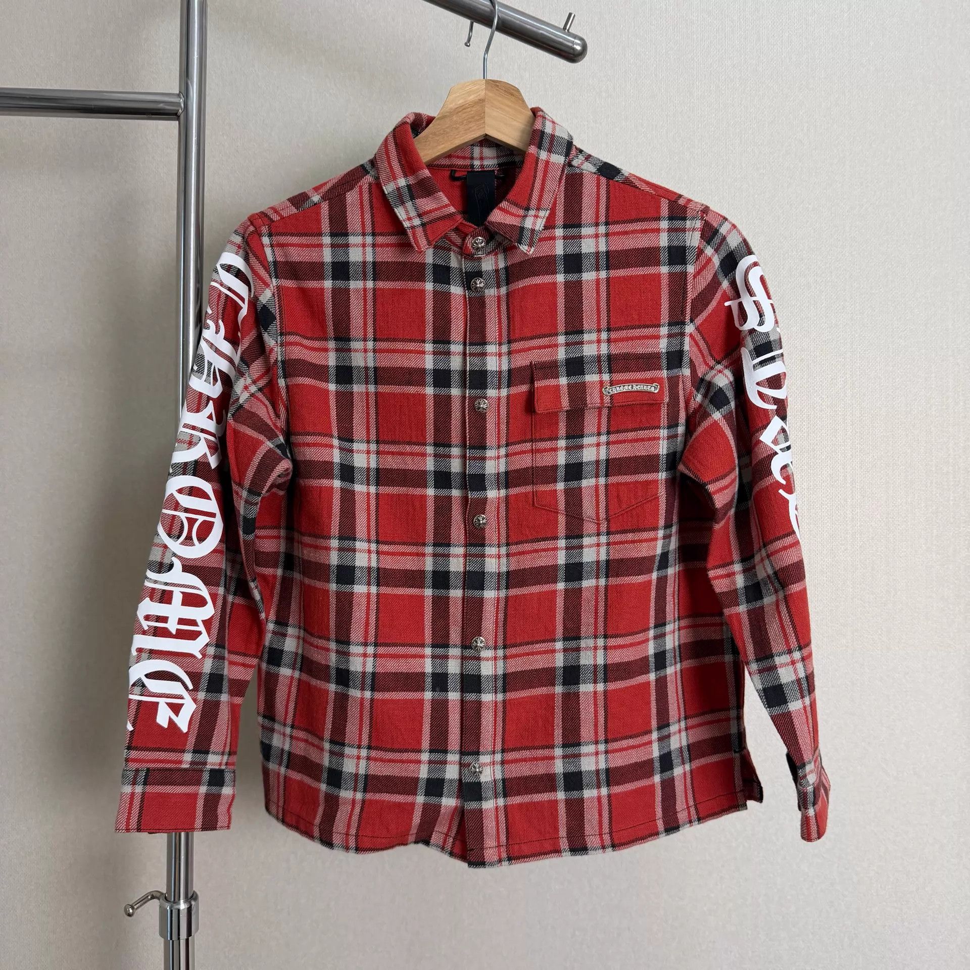 Chrome Hearts Chrome Hearts White Vine Red Check Shacket 12Y Size XS / US 0-2 / IT 36-38 - 1 Thumbnail