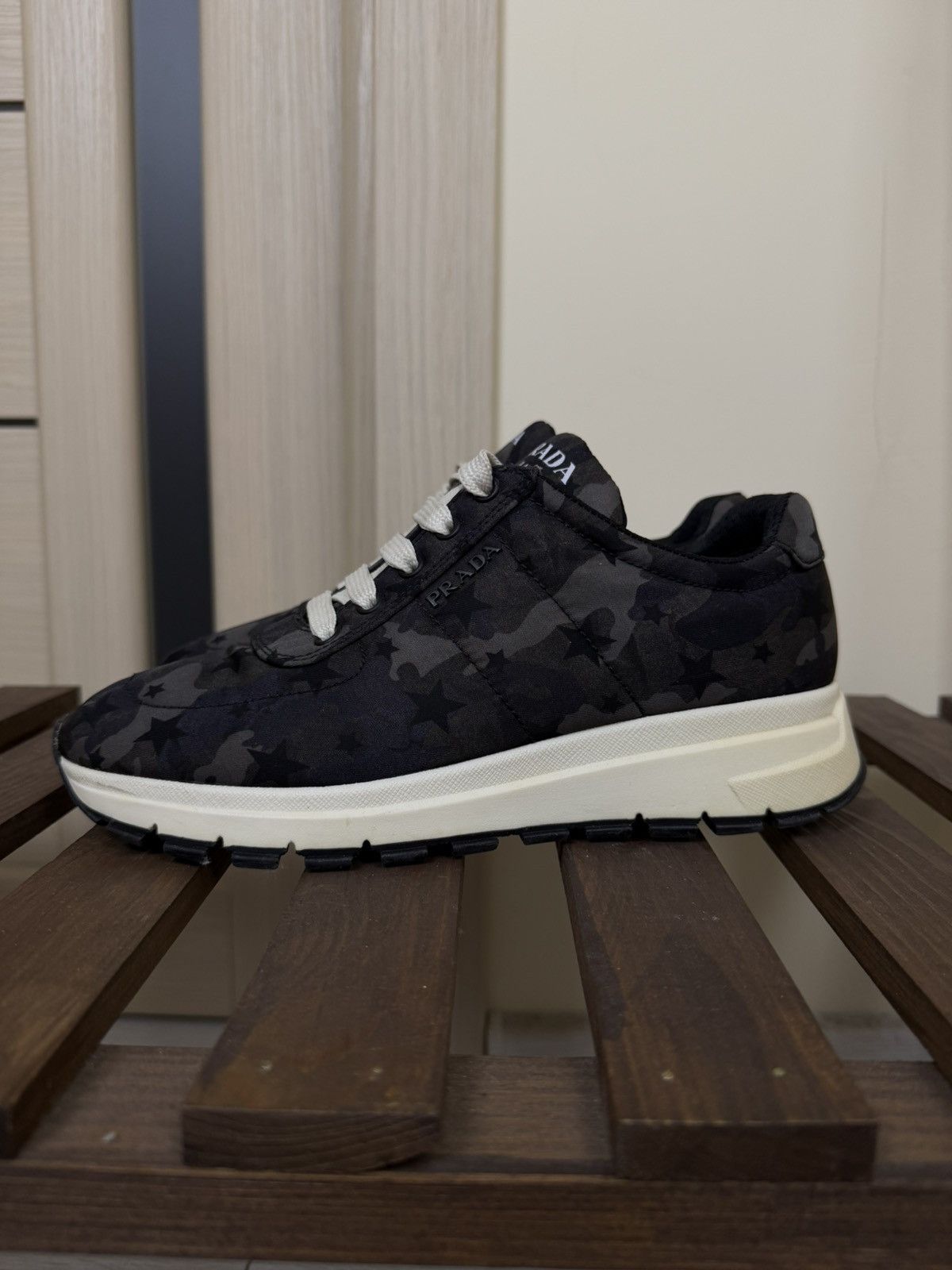 Prada Prada Nylon Camouflage Star Print Low-Top Sneakers shoes Size US 9 / IT 39 - 5 Thumbnail