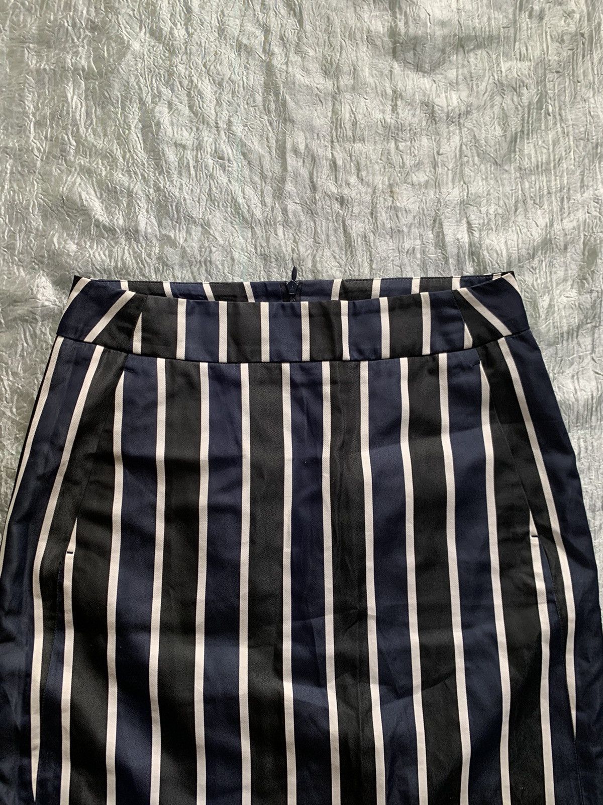 Dries Van Noten Dries Van noten Abstract Silk Striped Knee-Length Skirt Size 36" / US 14 / IT 50 - 3 Thumbnail