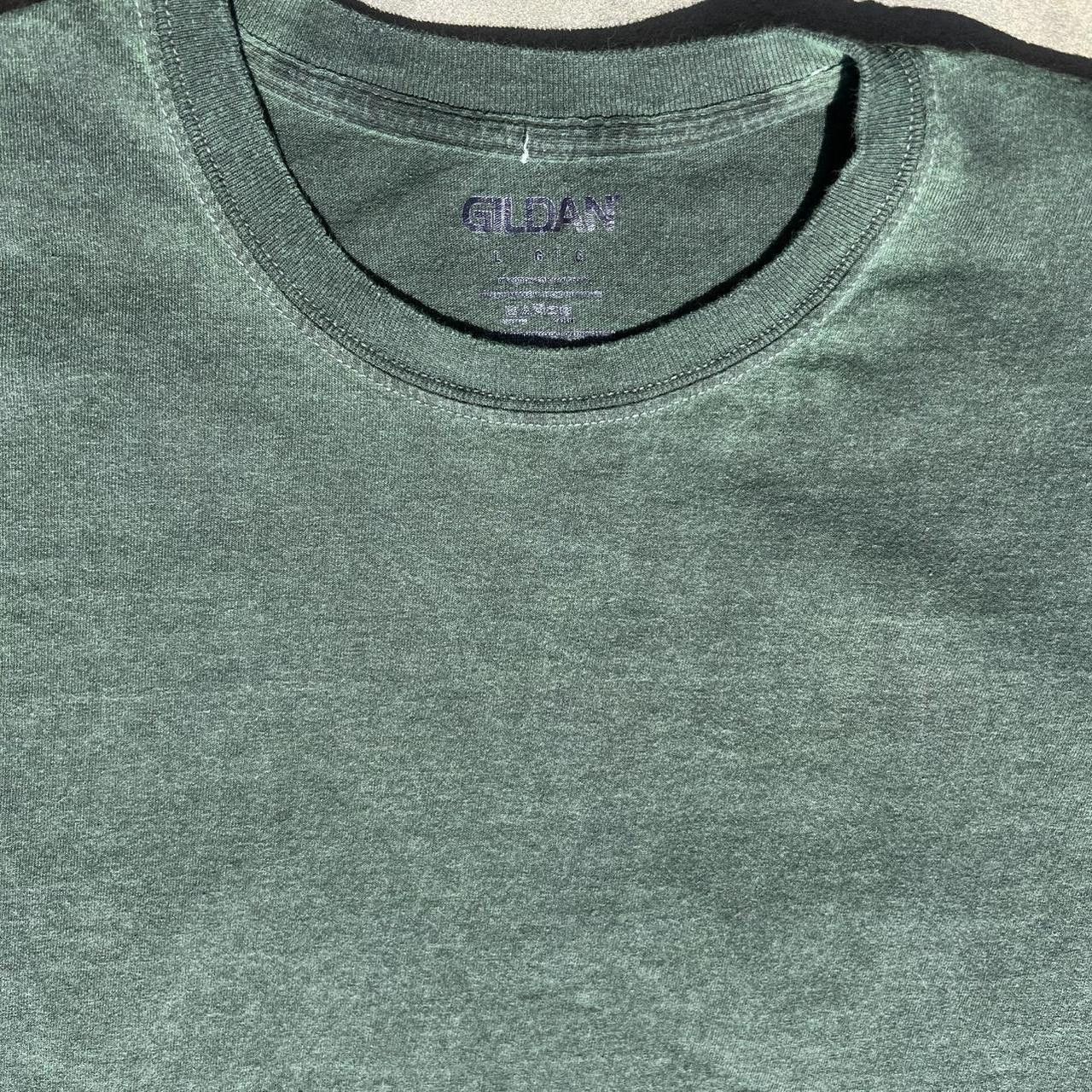 Gildan New Reworked Overdyed Dark Green Garment Dyed T-Shirt Size US M / EU 48-50 / 2 - 3 Thumbnail