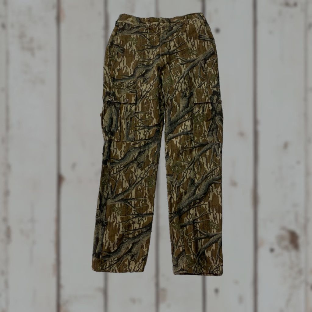 Vintage VINTAGE Mossy Oak Pants Camouflage Chamois 30x31 Tree Stand Fall Foliage Deer Hunting Cargo PANTS Mens Regular Brown Wool Cotton 90s Size US 30 / EU 46 - 1 Thumbnail