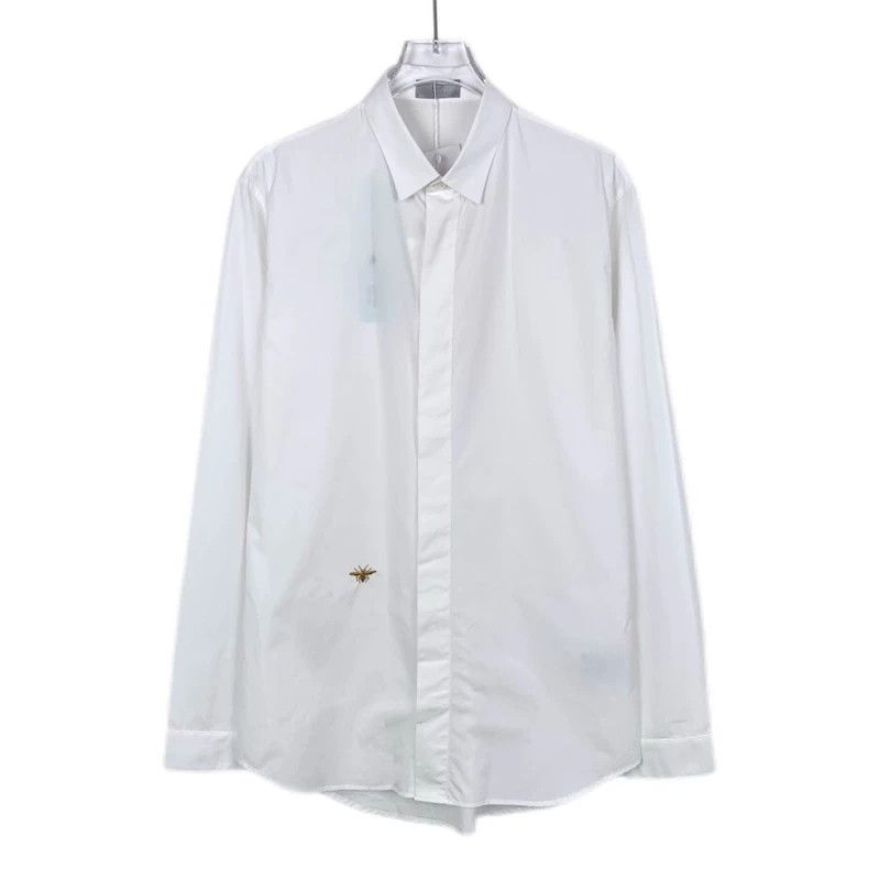 Dior Dior Size 37 Little bee embroidered lapel white cotton long Size US XXS / EU 40 - 1 Thumbnail