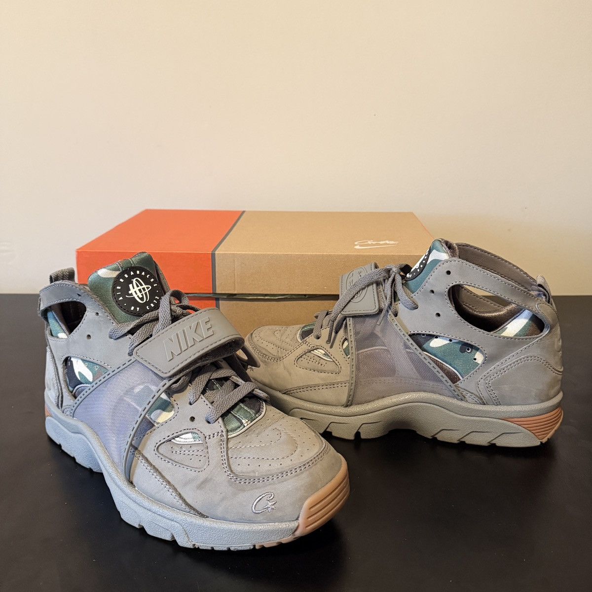 Corteiz × Nike Nike x Corteiz Air Trainer Huarache “Gully Grey” Sz 9.5 Size US 9.5 / EU 42-43 - 11 Thumbnail