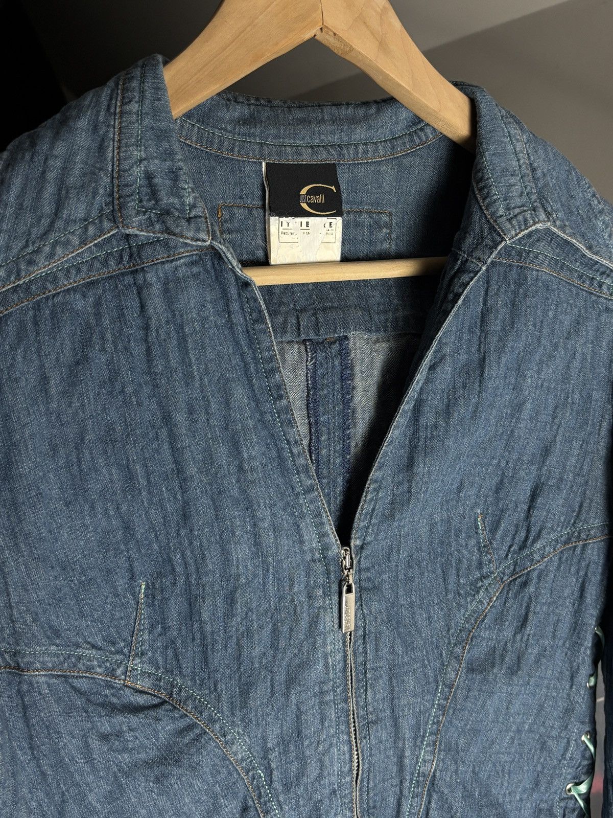Just Cavalli archive Y2K corset style denim vintage jacket