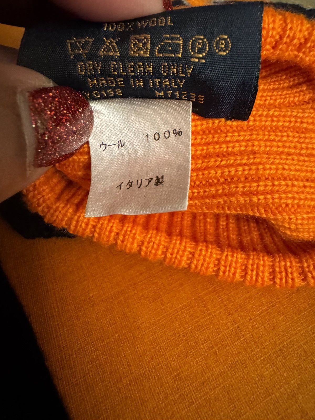Louis Vuitton Louis Vuitton Gon Louis Marine Large Navy & Orange Gloves Size ONE SIZE - 8 Thumbnail