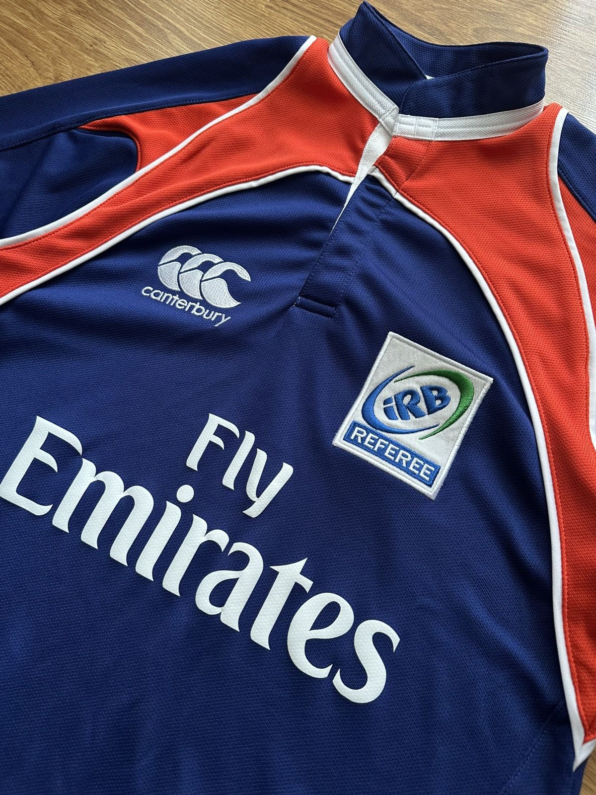 Canterbury of New Zealand × Vintage Canterbury World Rugby Referee Blue Shirt Jersey IRB Size US S / EU 44-46 / 1 - 3 Thumbnail