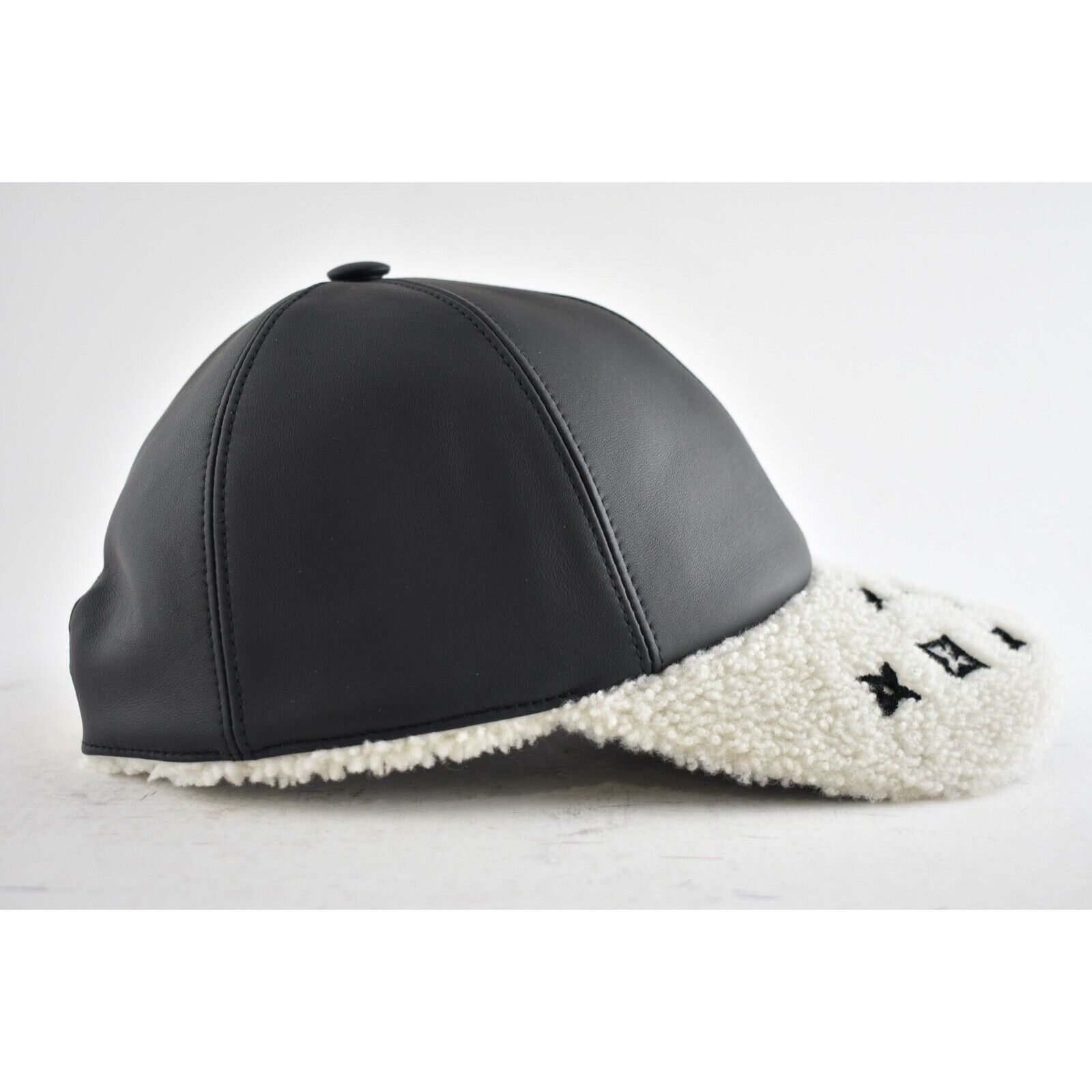 Louis Vuitton Louis Vuitton Leather Shearling Fur Visor Baseball Cap Hat M Size ONE SIZE - 5 Thumbnail