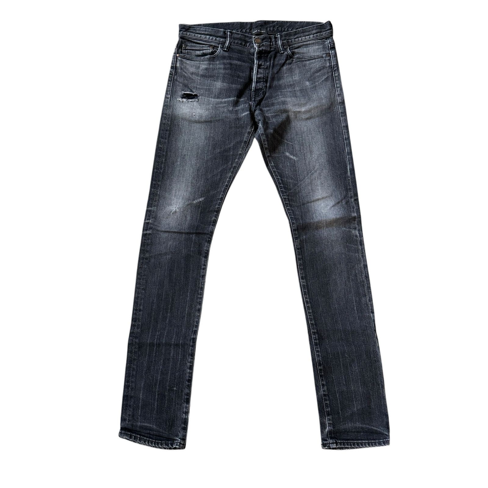 John Elliott John Elliott Charcoal Grey Wash Skinny Distressed Jeans Size US 30 / EU 46 - 1 Thumbnail